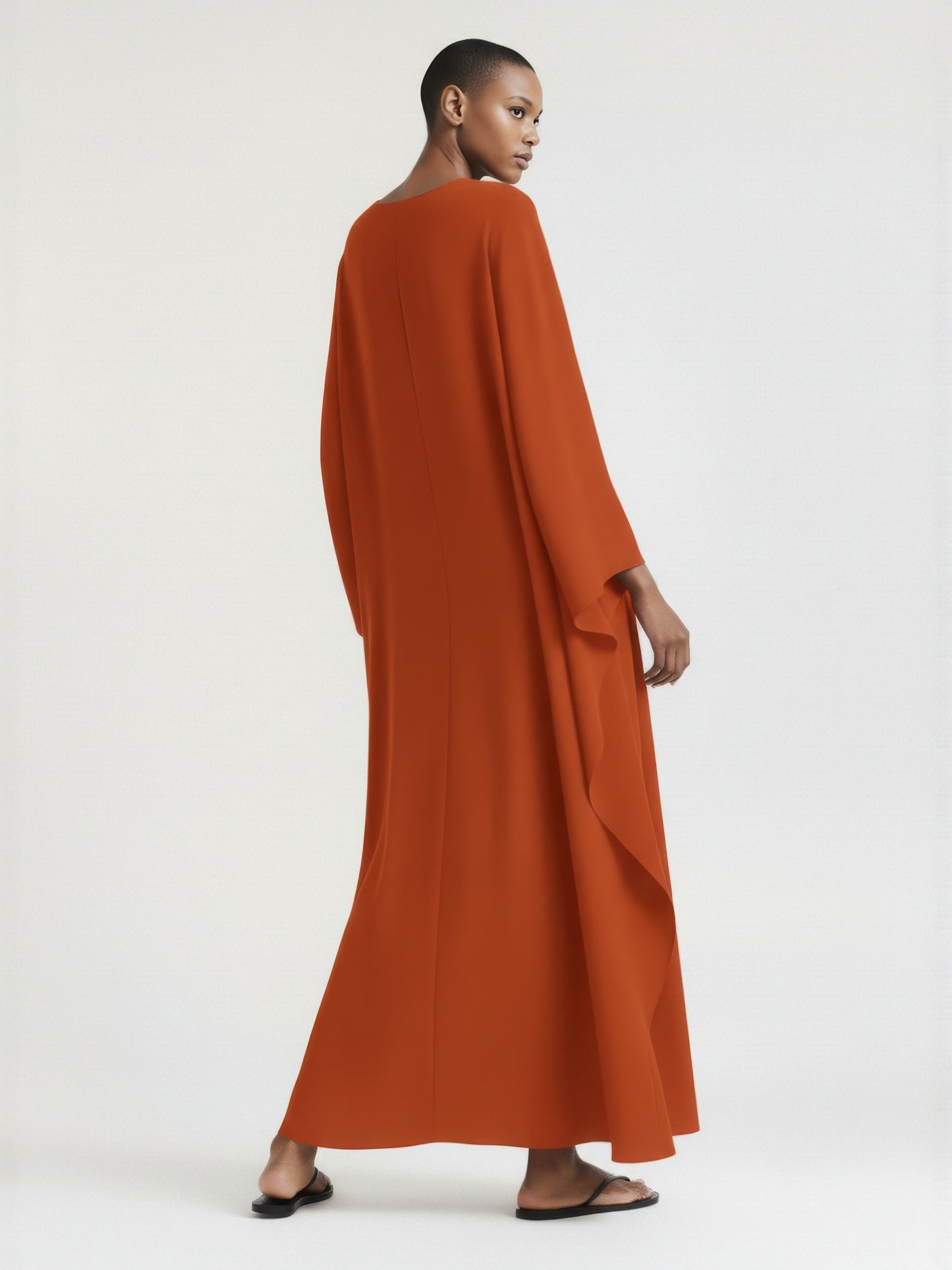 Sculptural Cape Maxi Dress