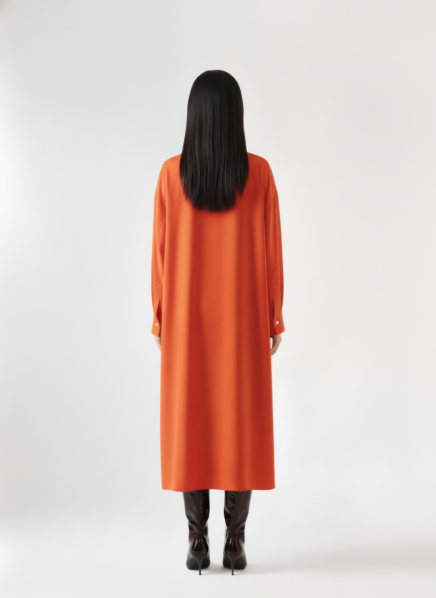 Sharp Collar Midi Dress