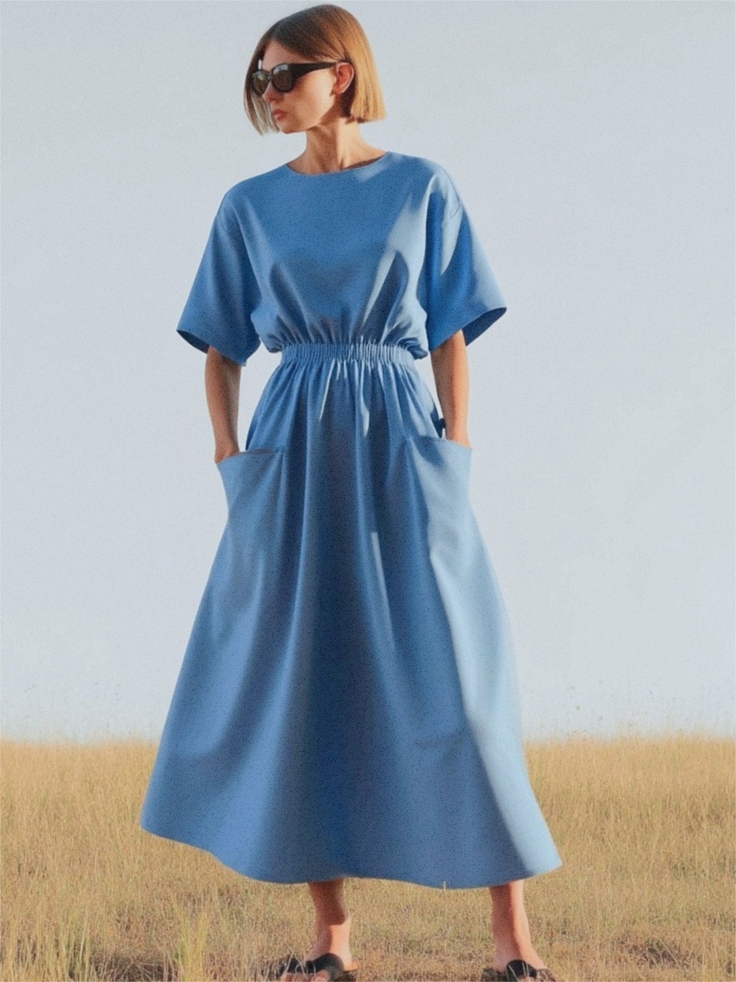 Pocket Gathered Day Dress
