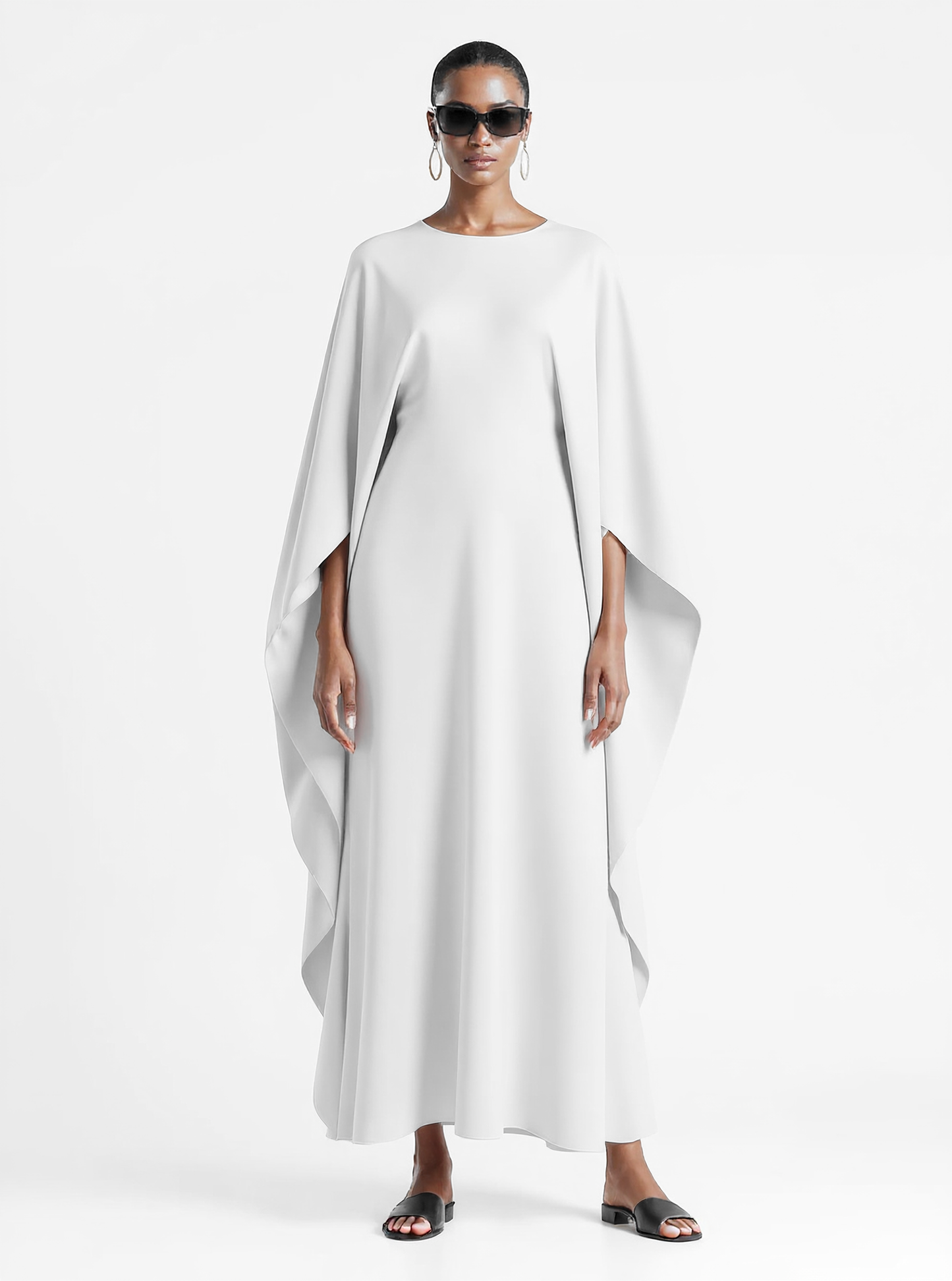 Sculptural Cape Maxi Dress