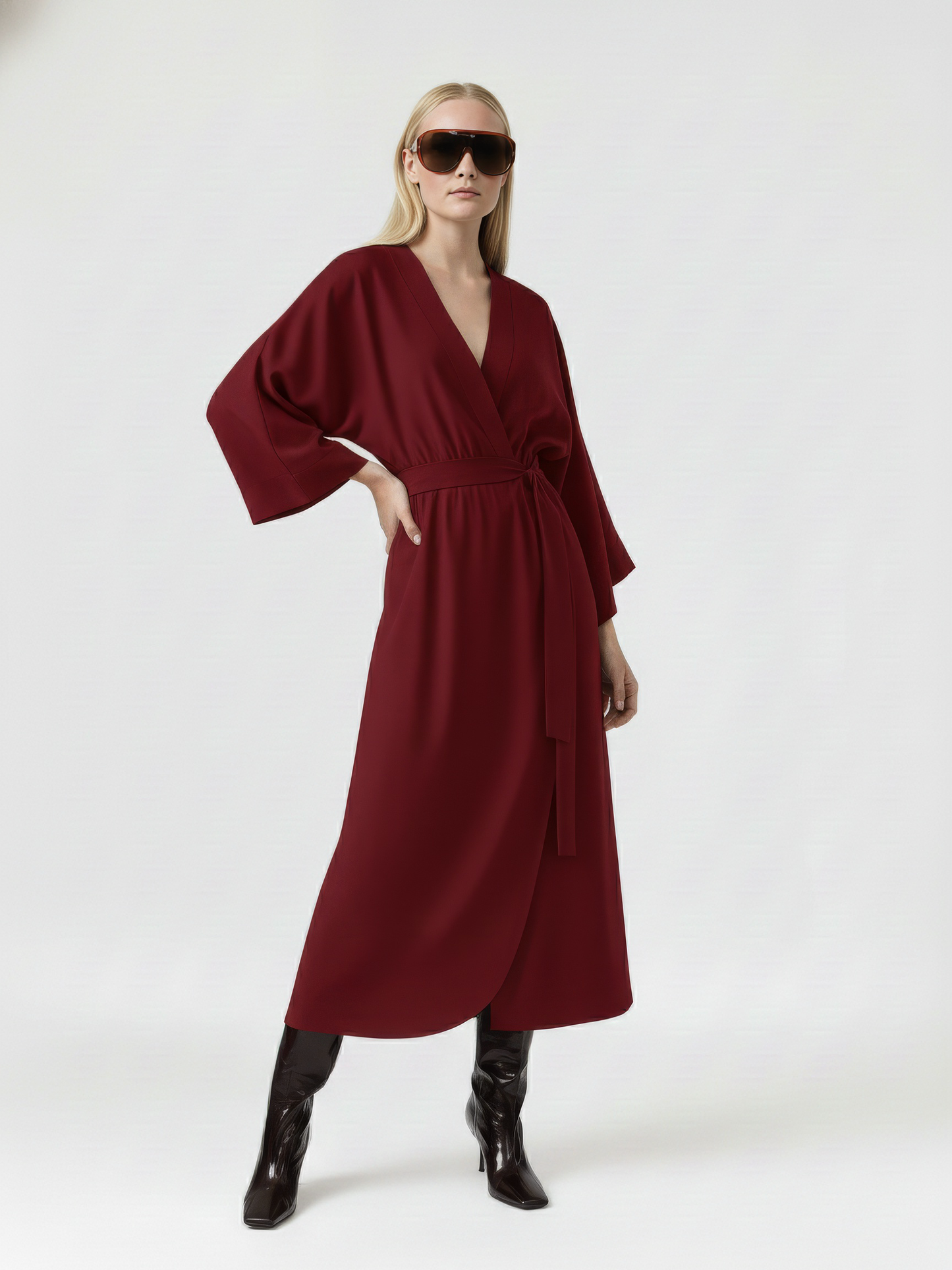 Wrap Kimono Sleeve Dress