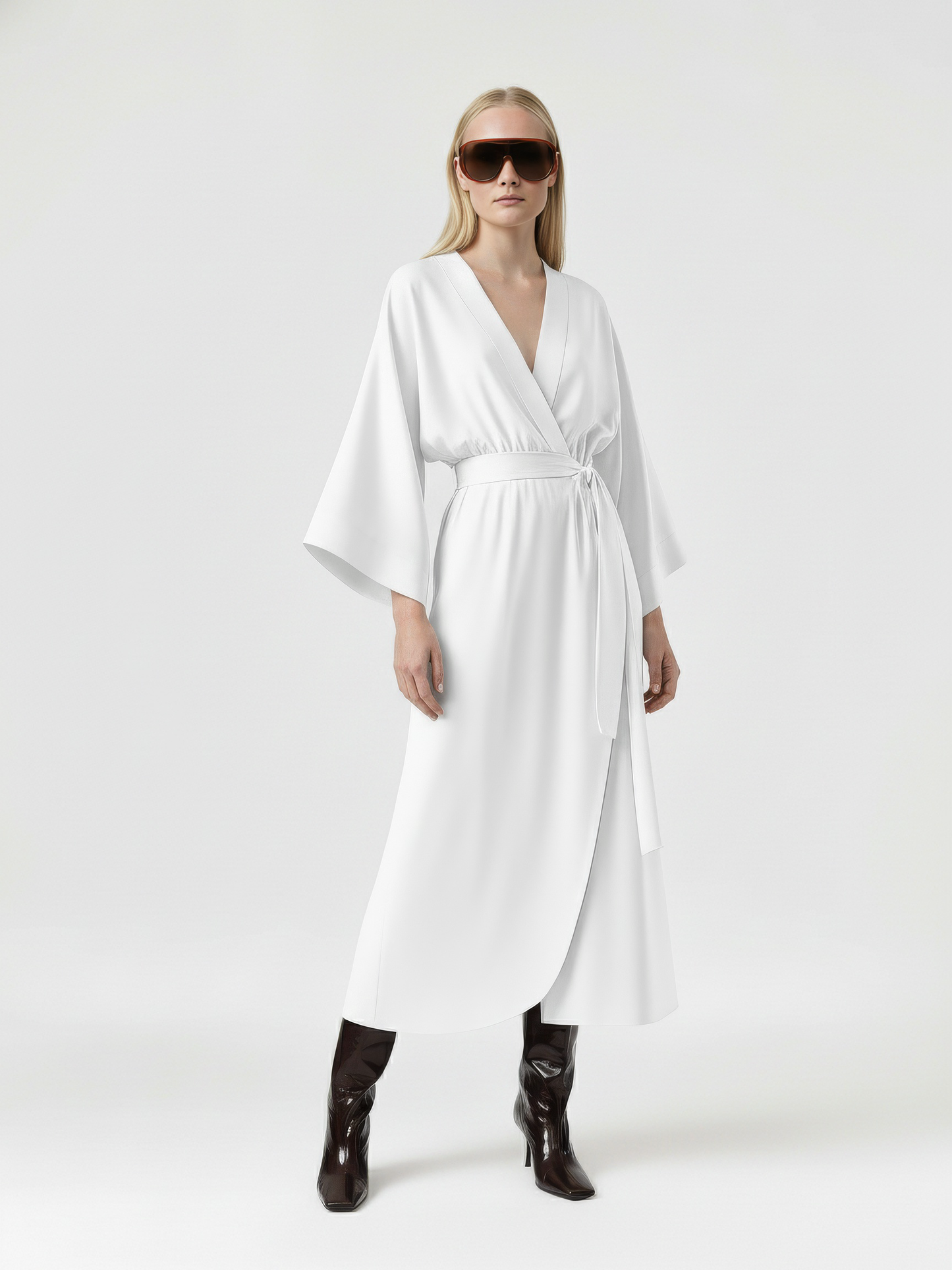 Wrap Kimono Sleeve Dress