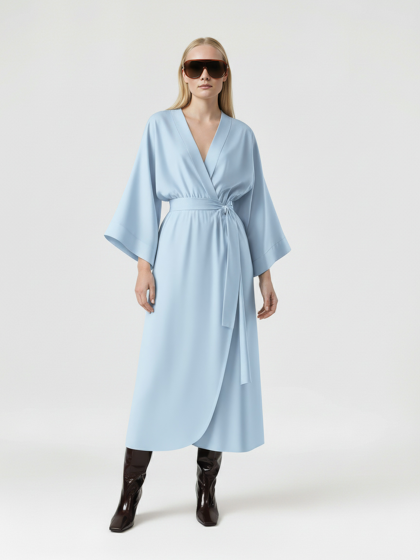 Wrap Kimono Sleeve Dress