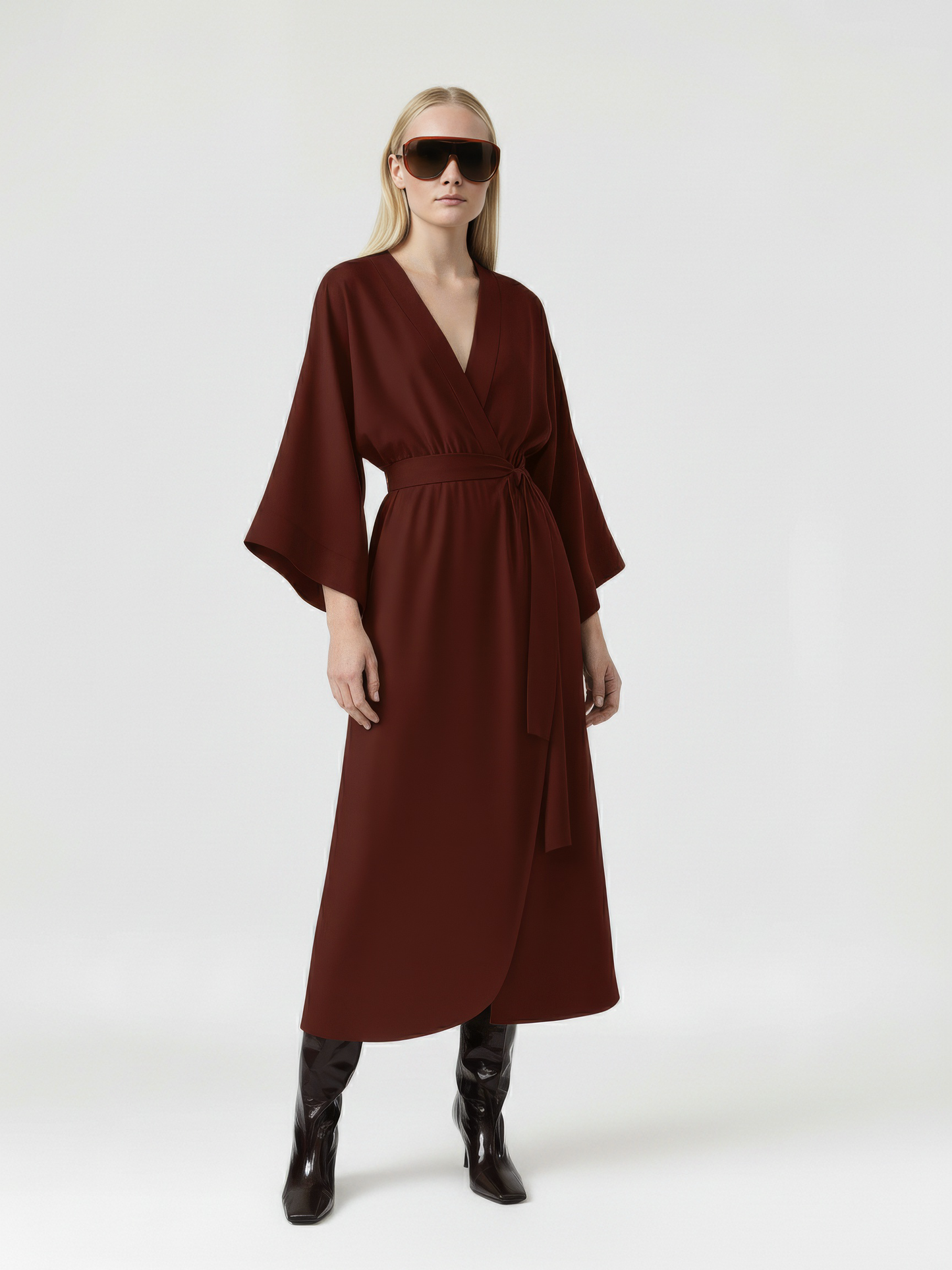 Wrap Kimono Sleeve Dress