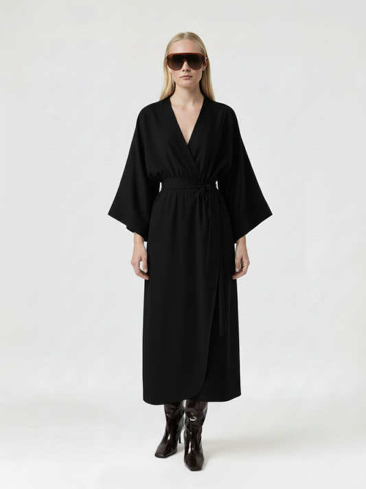 Wrap Kimono Sleeve Dress