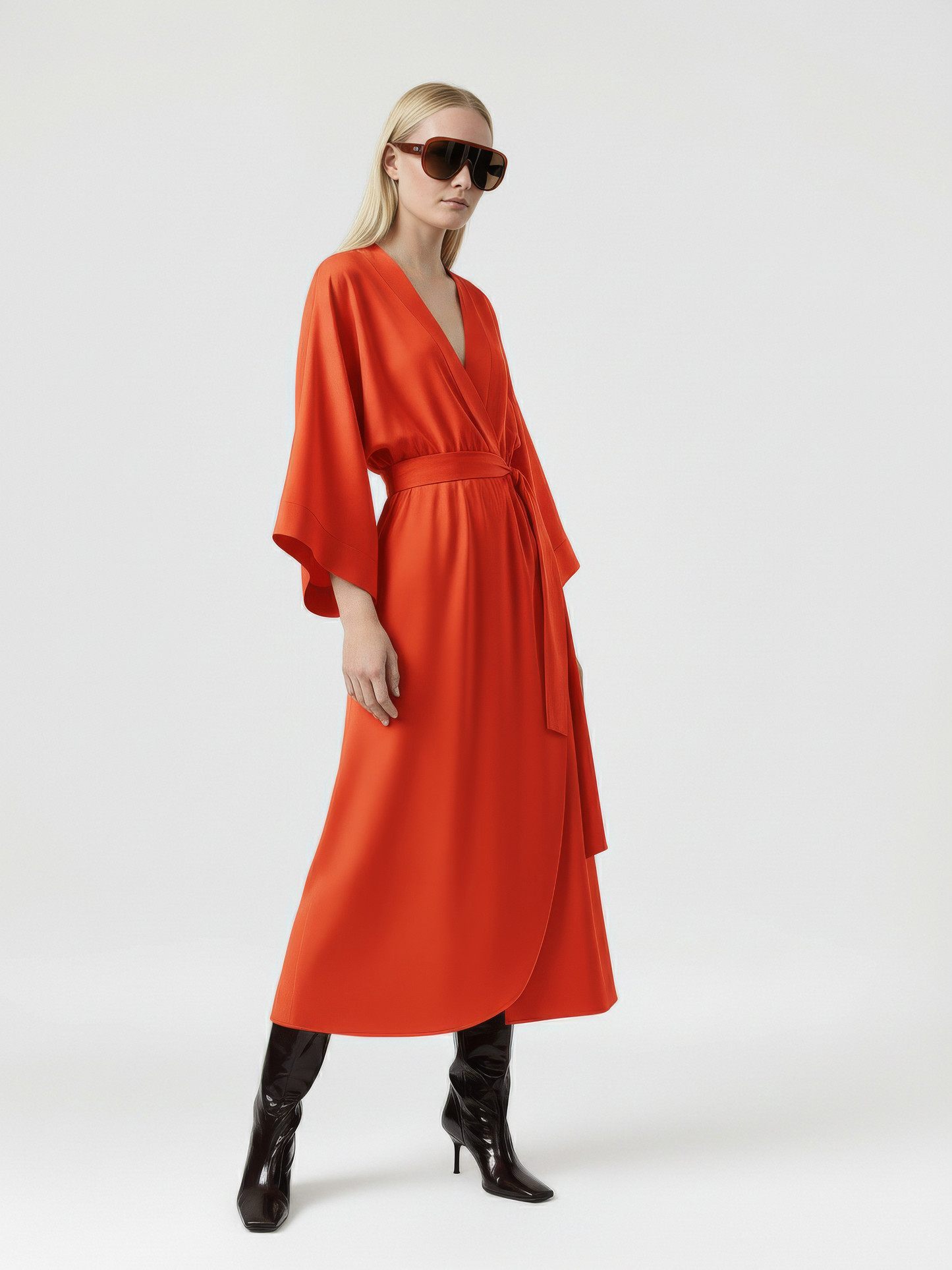 Wrap Kimono Sleeve Dress