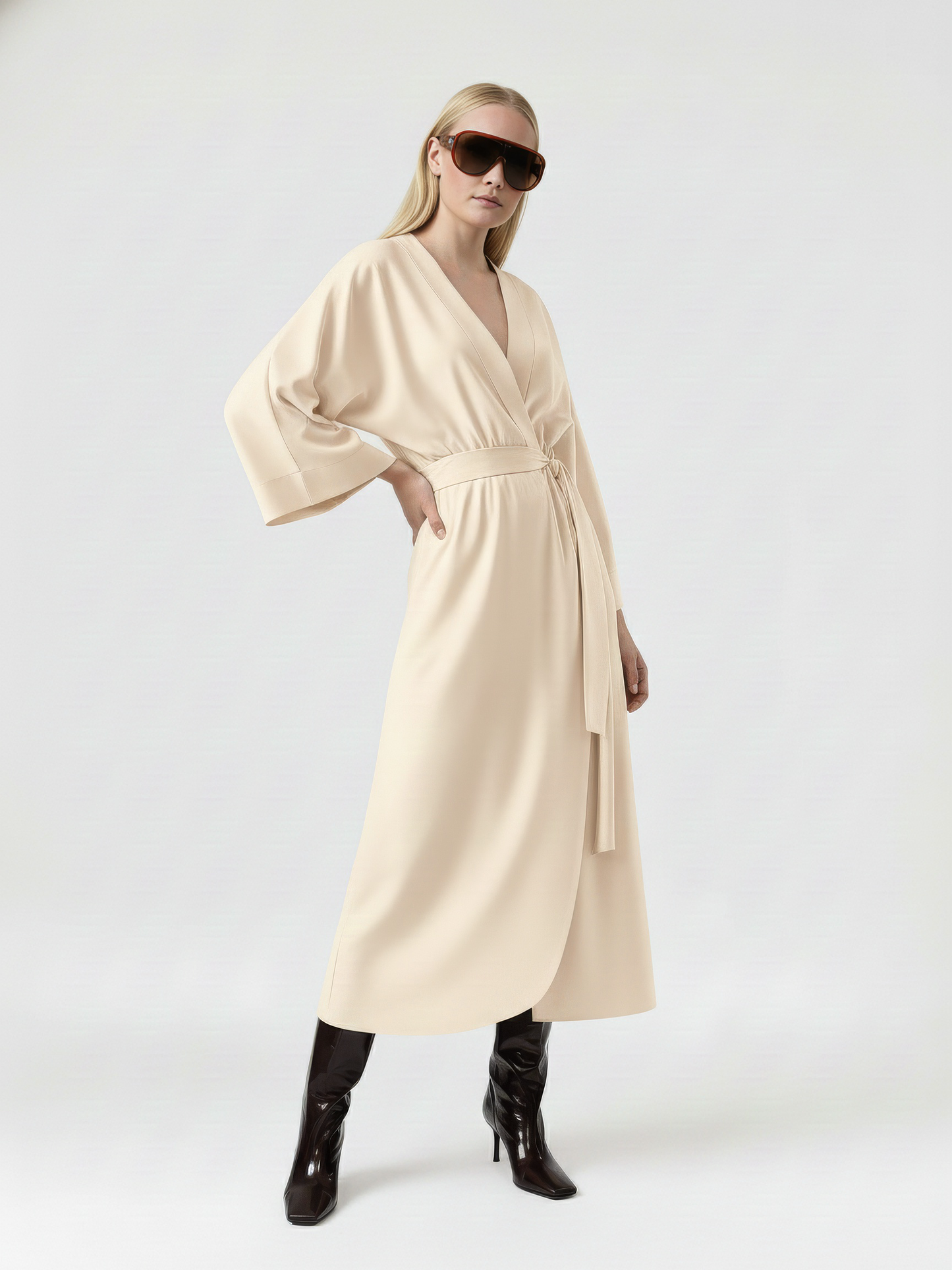 Wrap Kimono Sleeve Dress