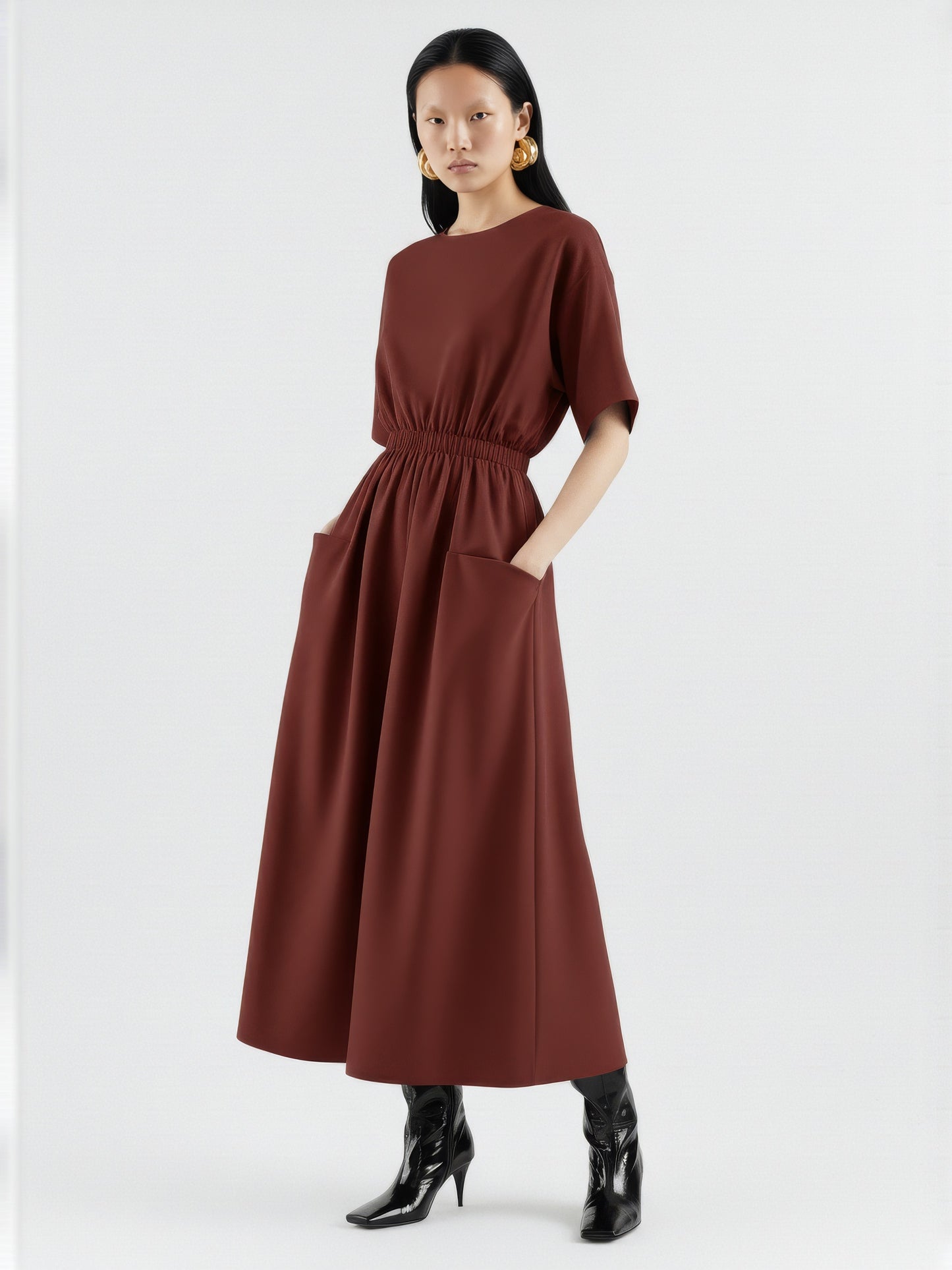Pocket Gathered Day Dress