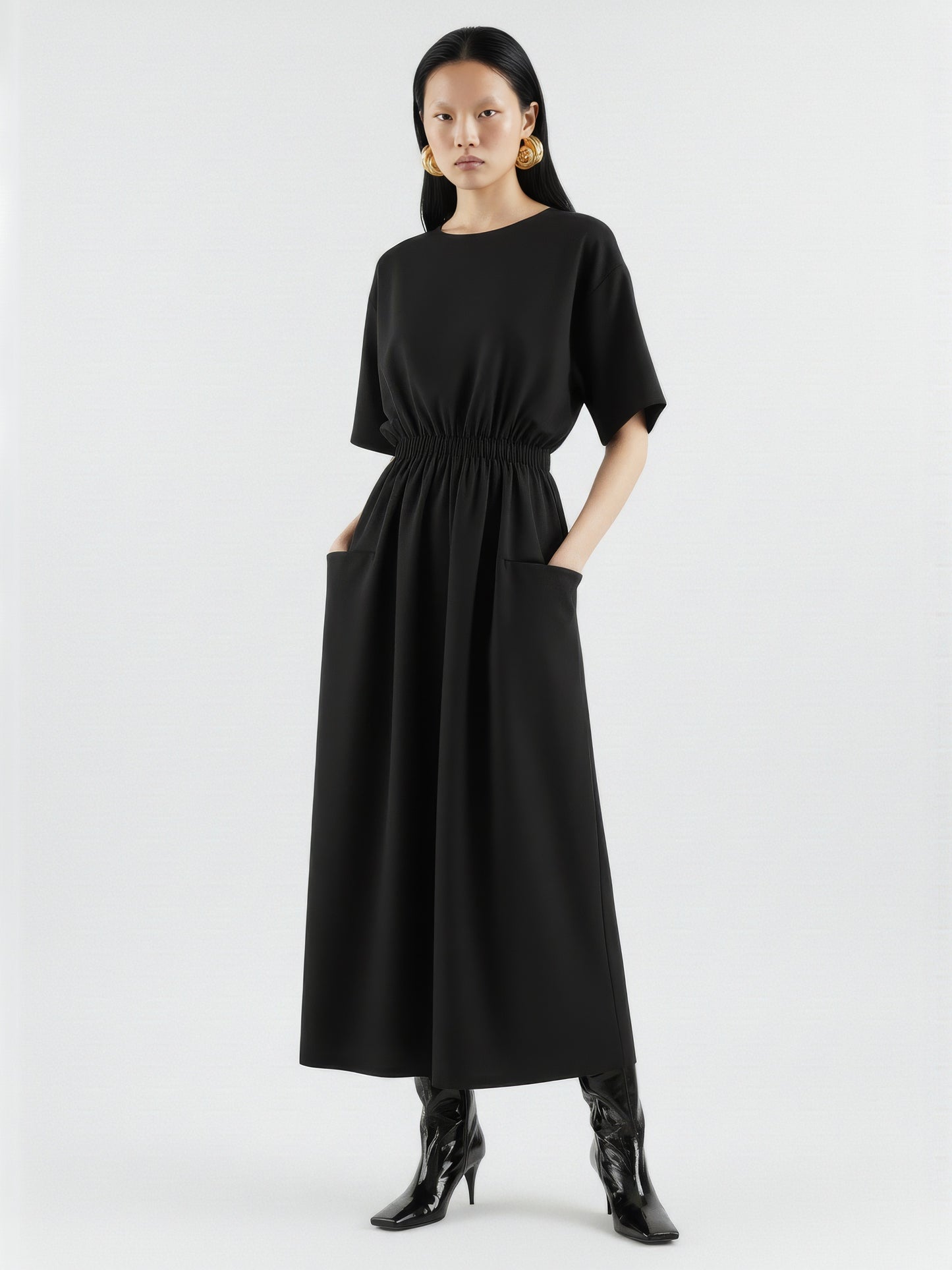 Pocket Gathered Day Dress