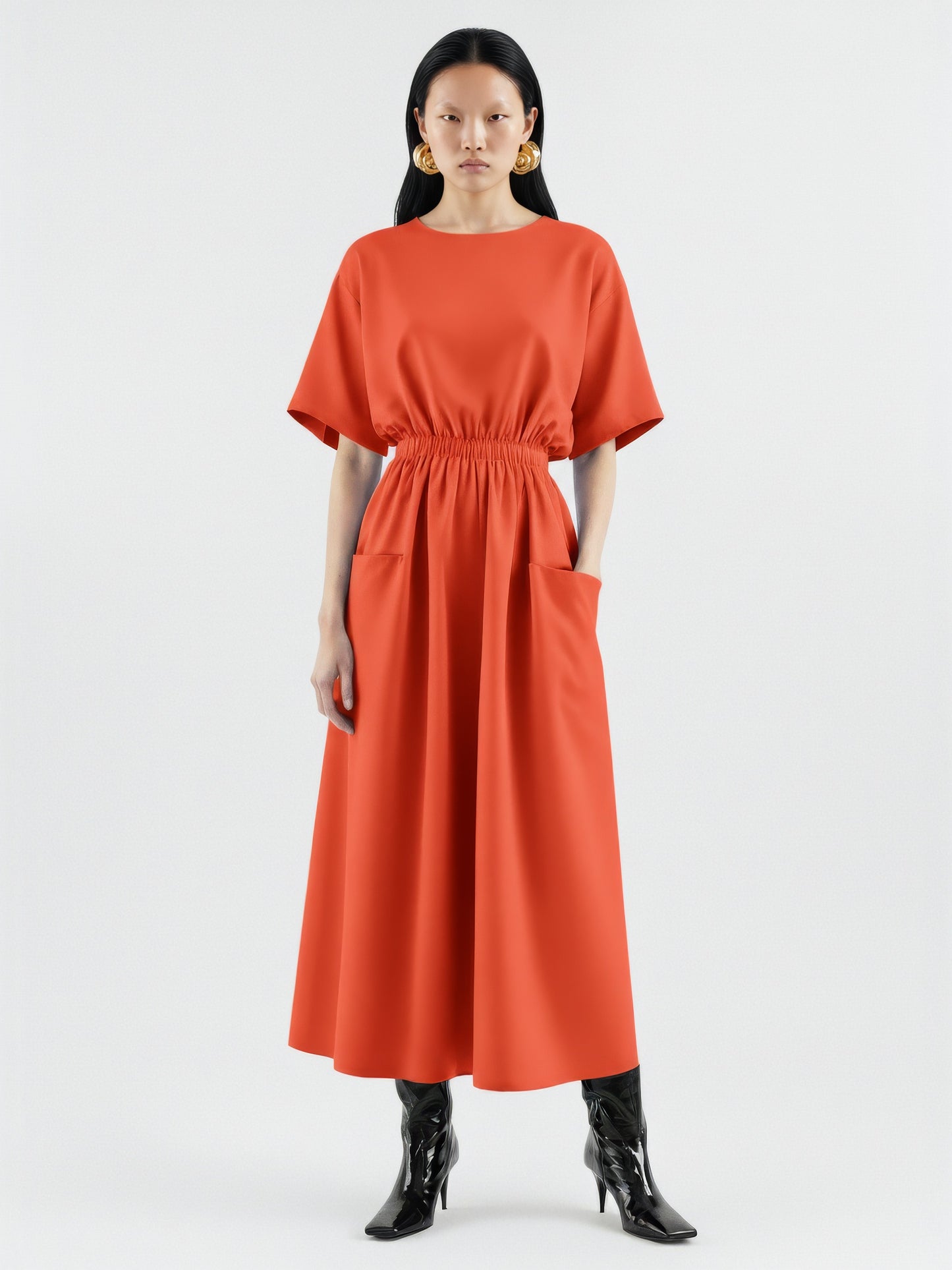 Pocket Gathered Day Dress