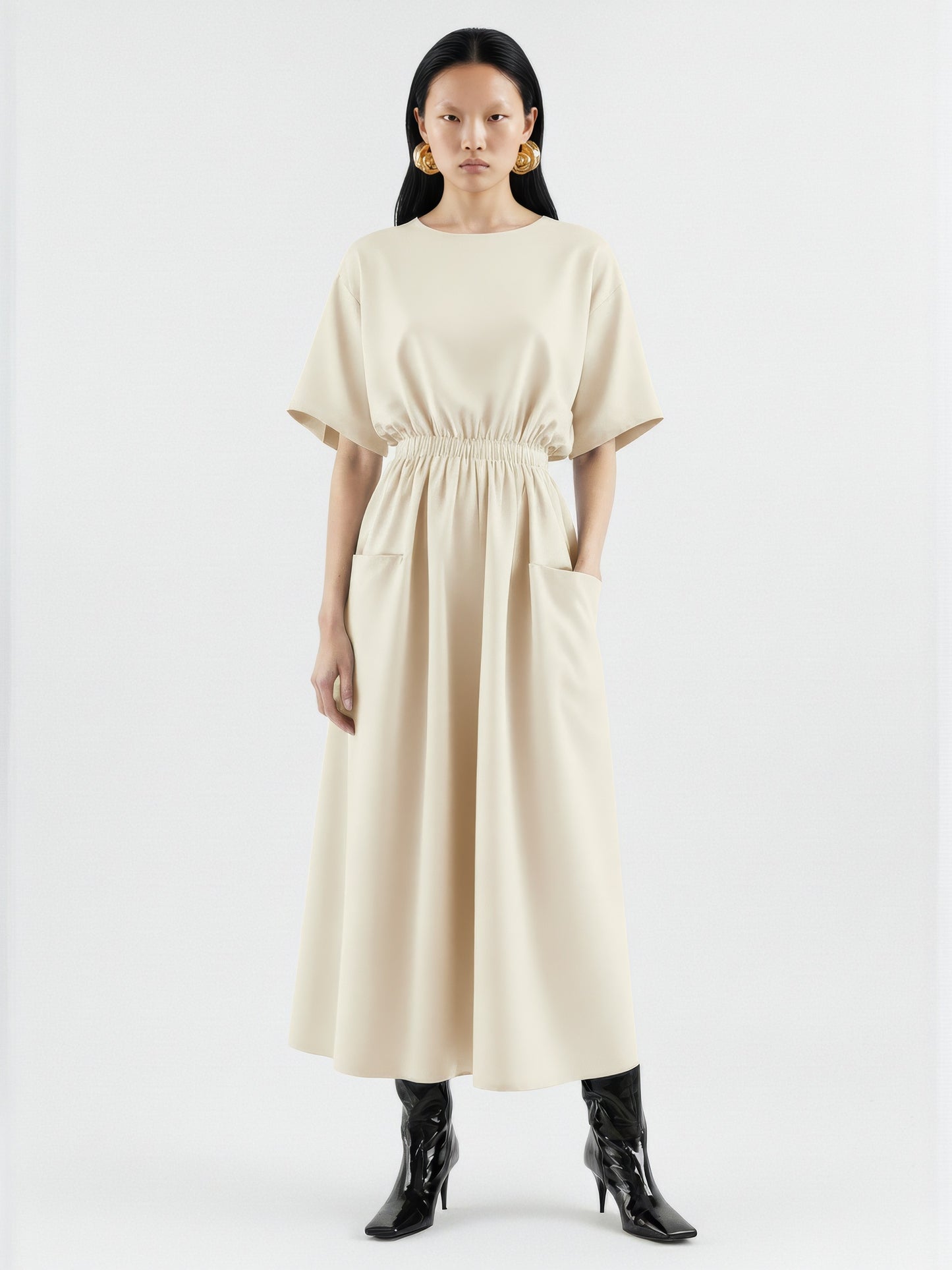 Pocket Gathered Day Dress