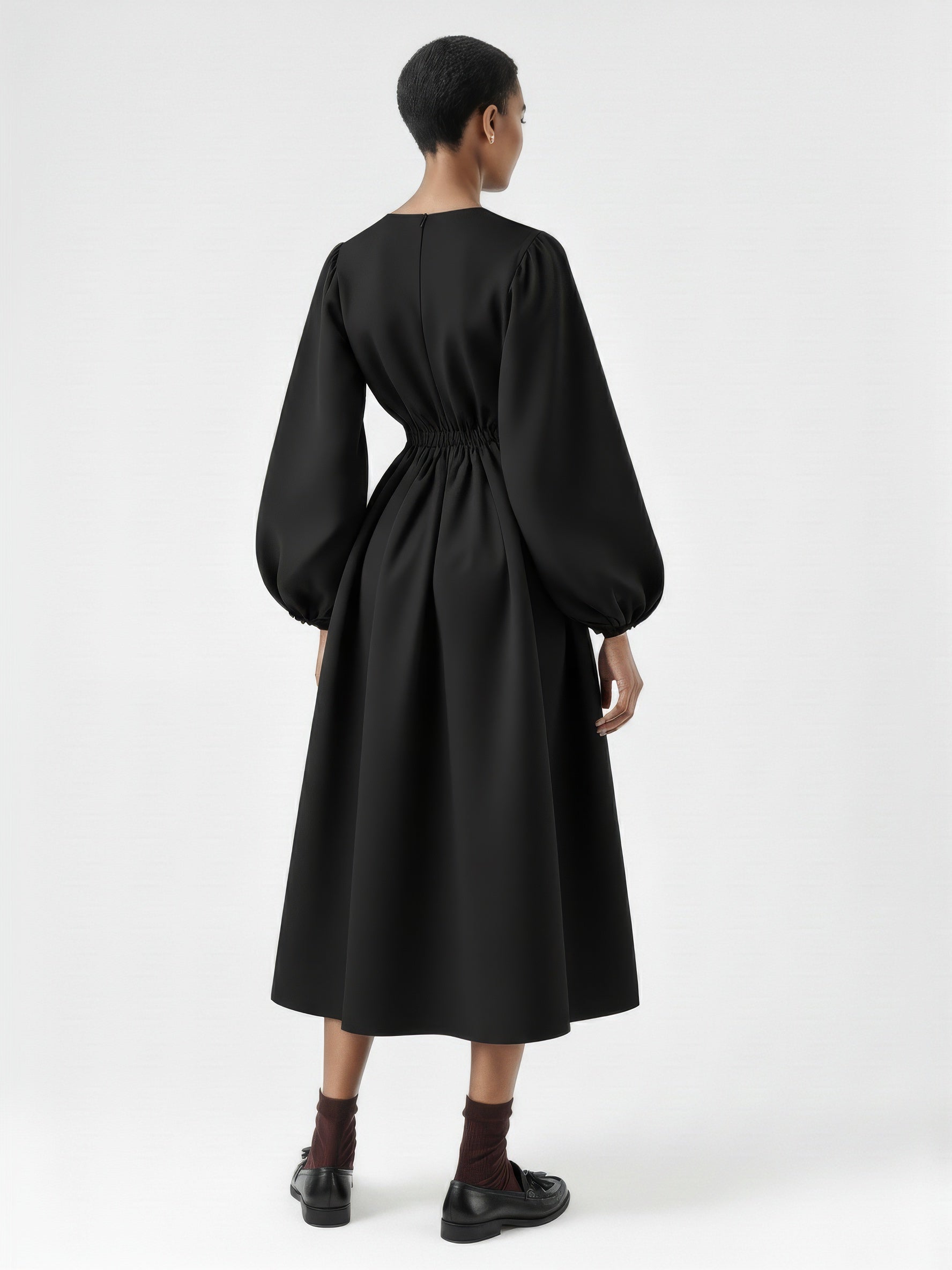 Balloon Sleeve Fit Flare Dress Gryning Balloon Sleeve Fit Flare Dress Gryning