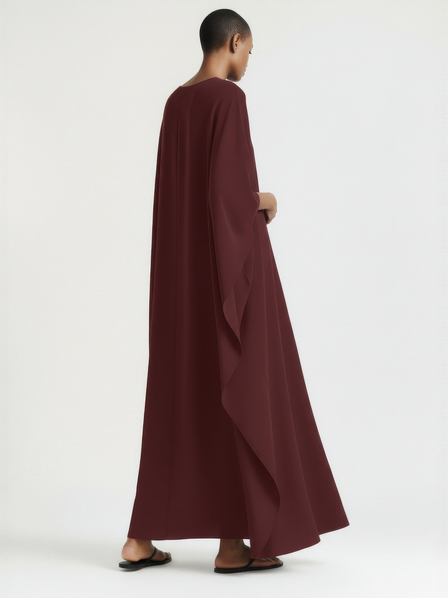 Sculptural Cape Maxi Dress