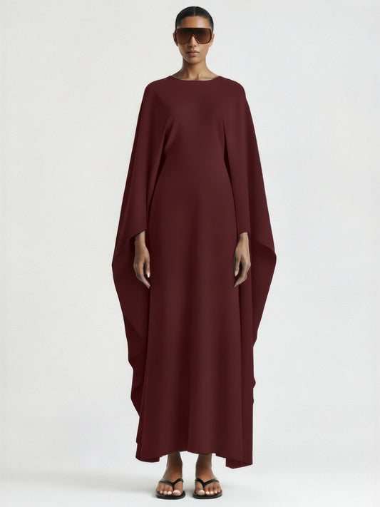 Sculptural Cape Maxi Dress