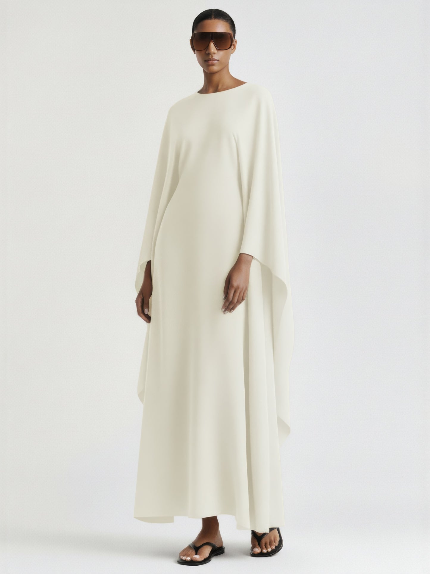 Sculptural Cape Maxi Dress