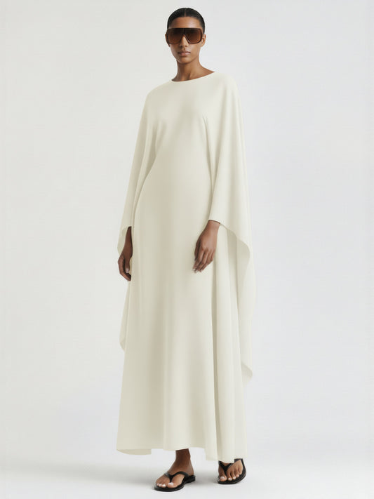 Sculptural Cape Maxi Dress