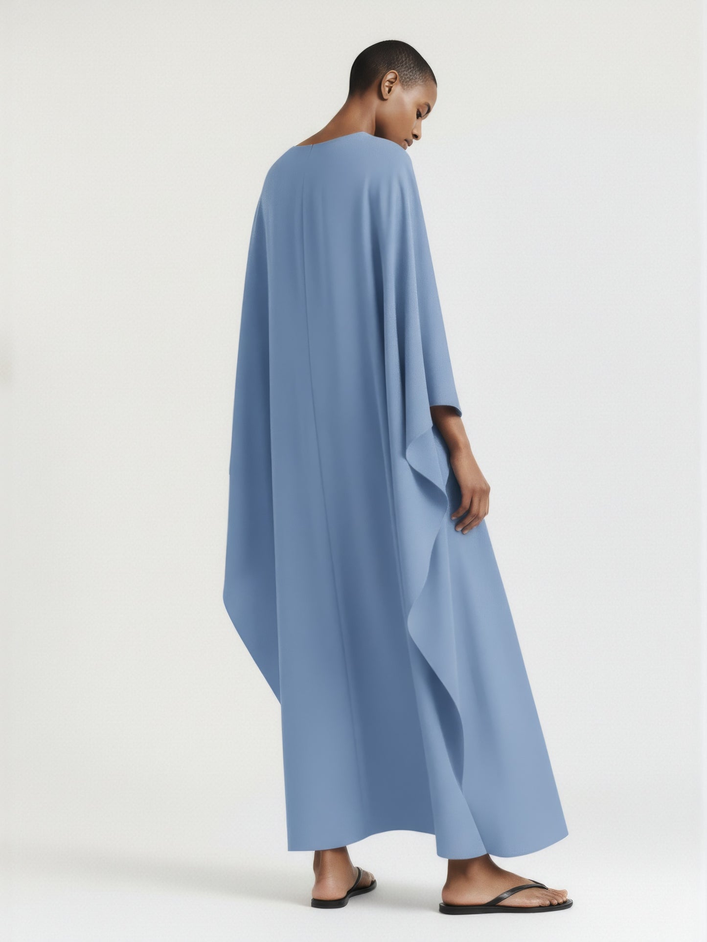 Sculptural Cape Maxi Dress