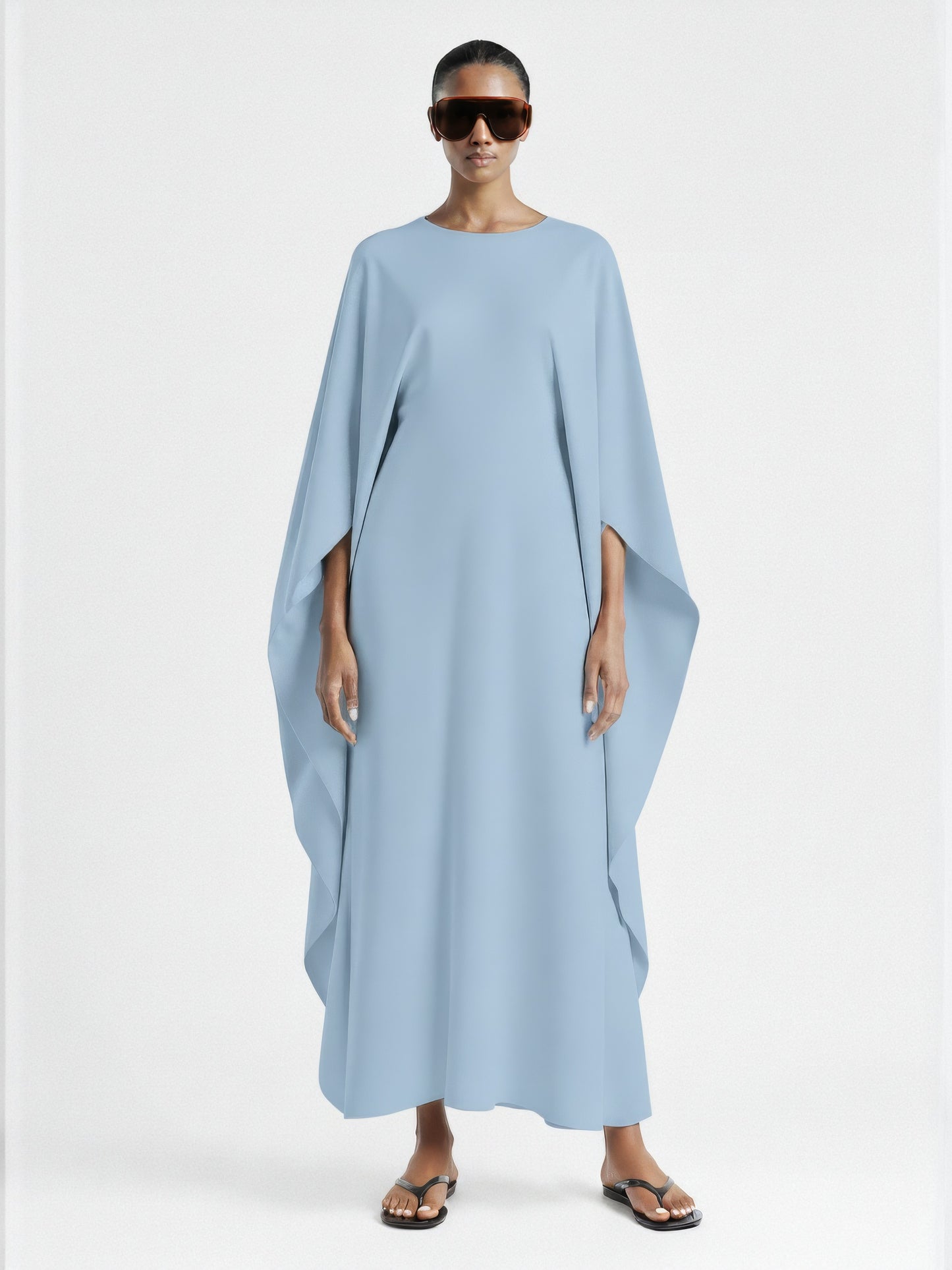 Sculptural Cape Maxi Dress