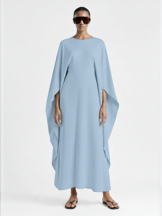 Sculptural Cape Maxi Dress