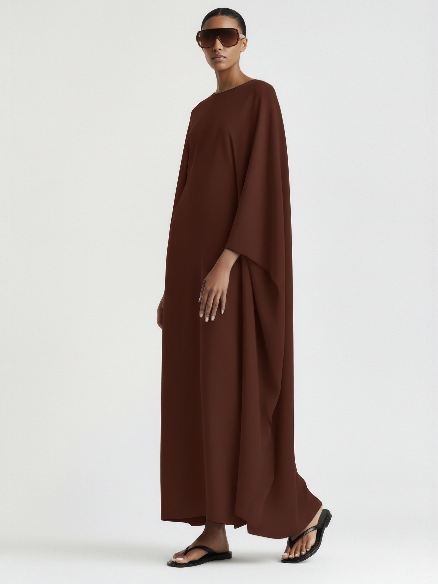 Sculptural Cape Maxi Dress
