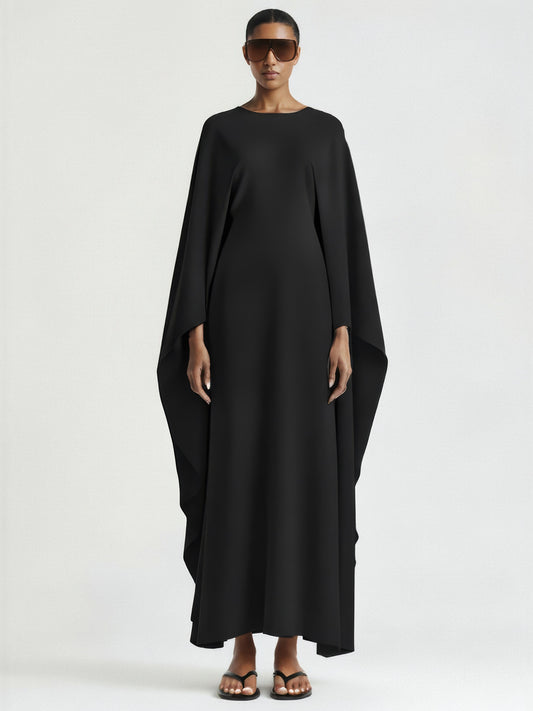 Sculptural Cape Maxi Dress
