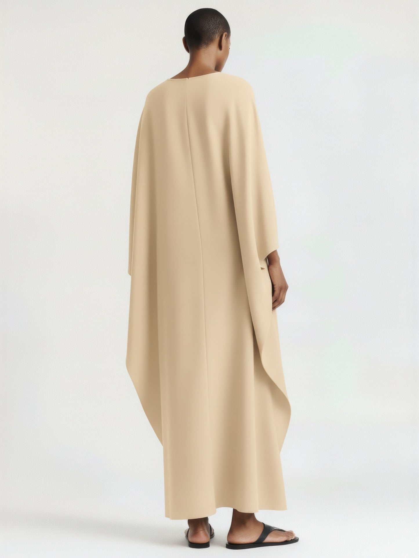 Sculptural Cape Maxi Dress
