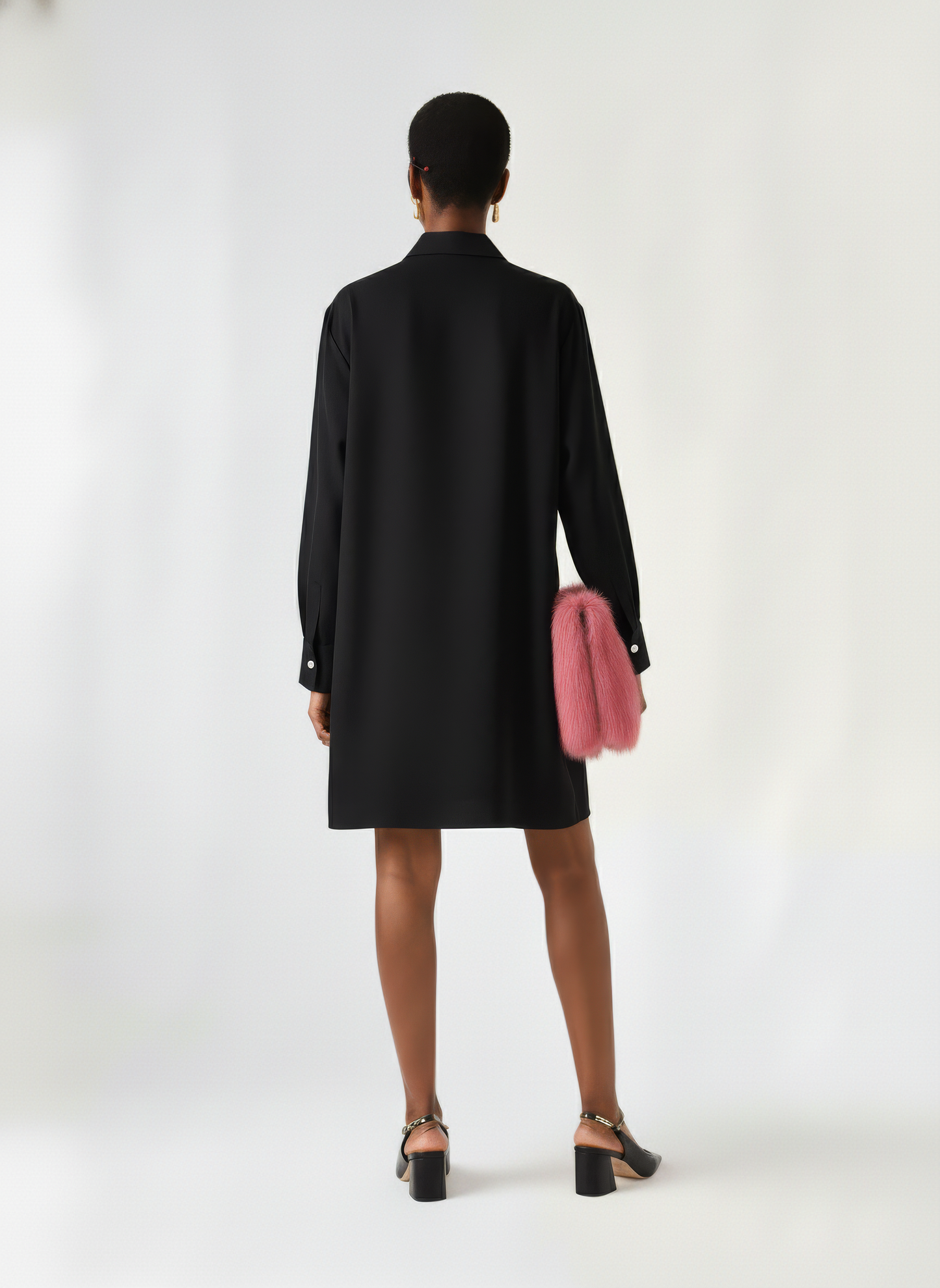 Sharp Collar Short Dress