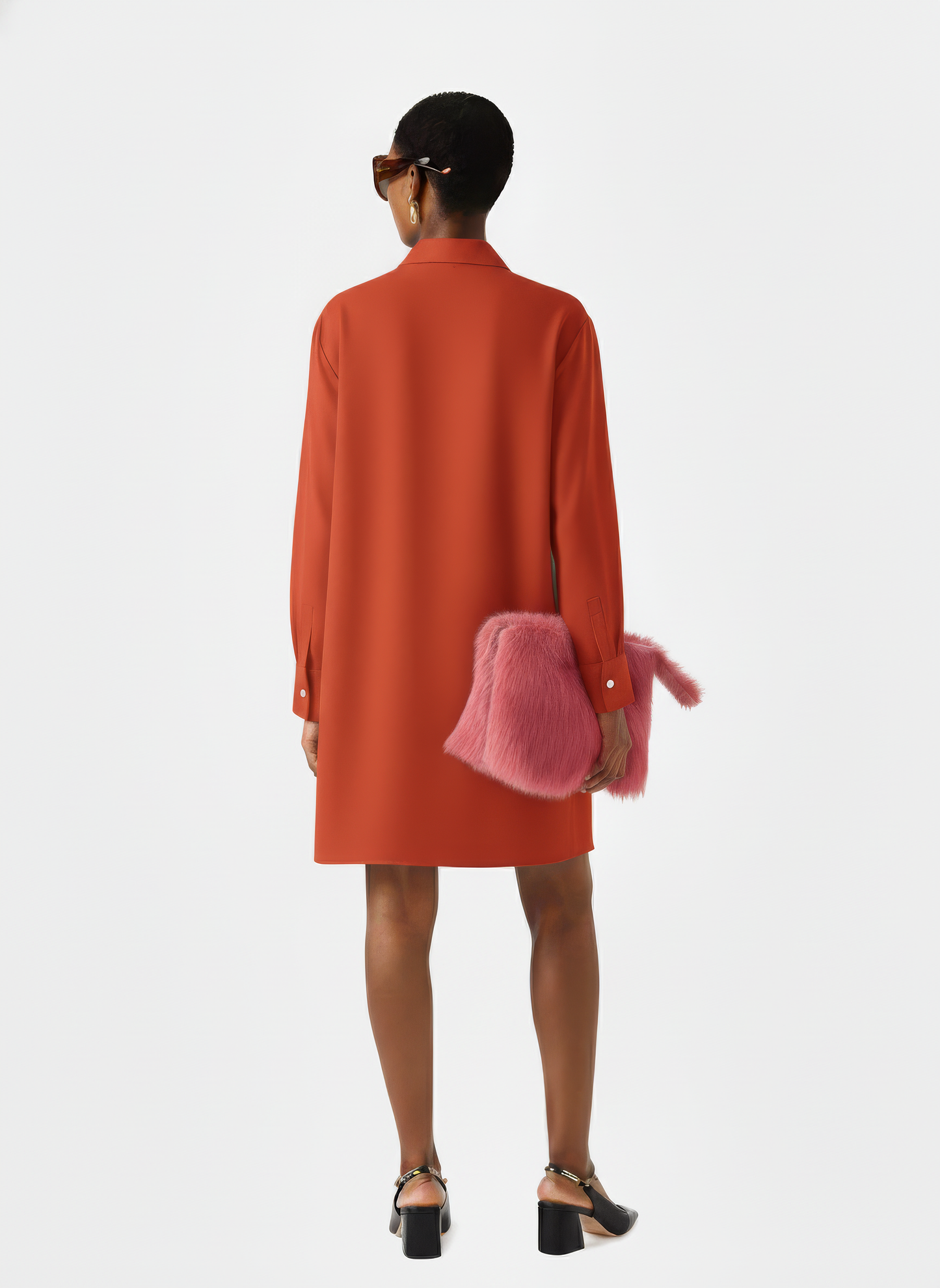 Sharp Collar Short Dress