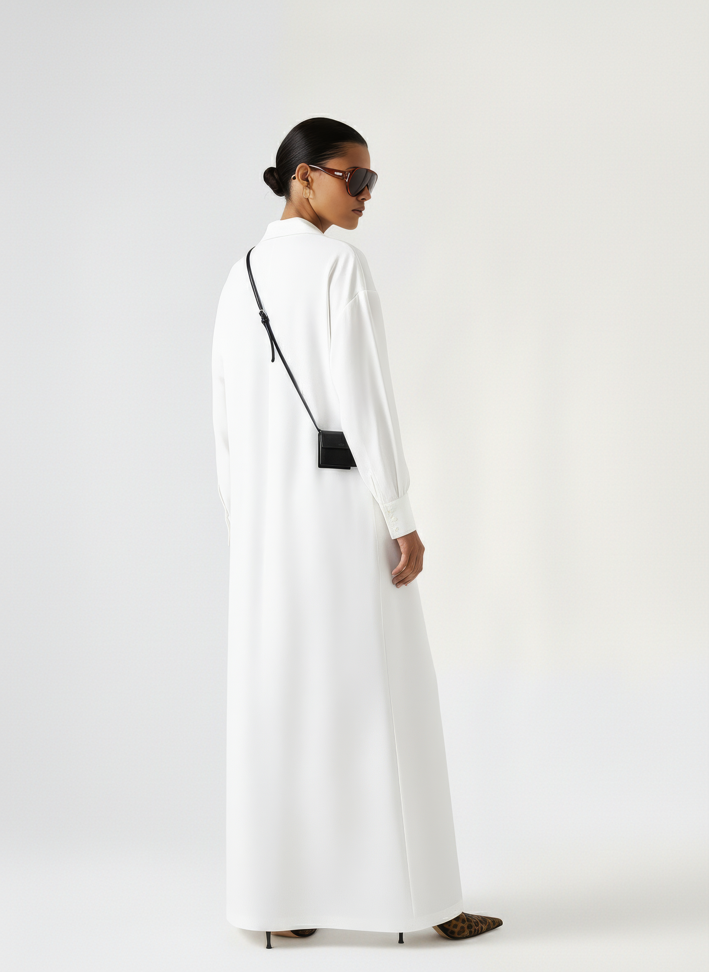 Sharp Collar Maxi Dress