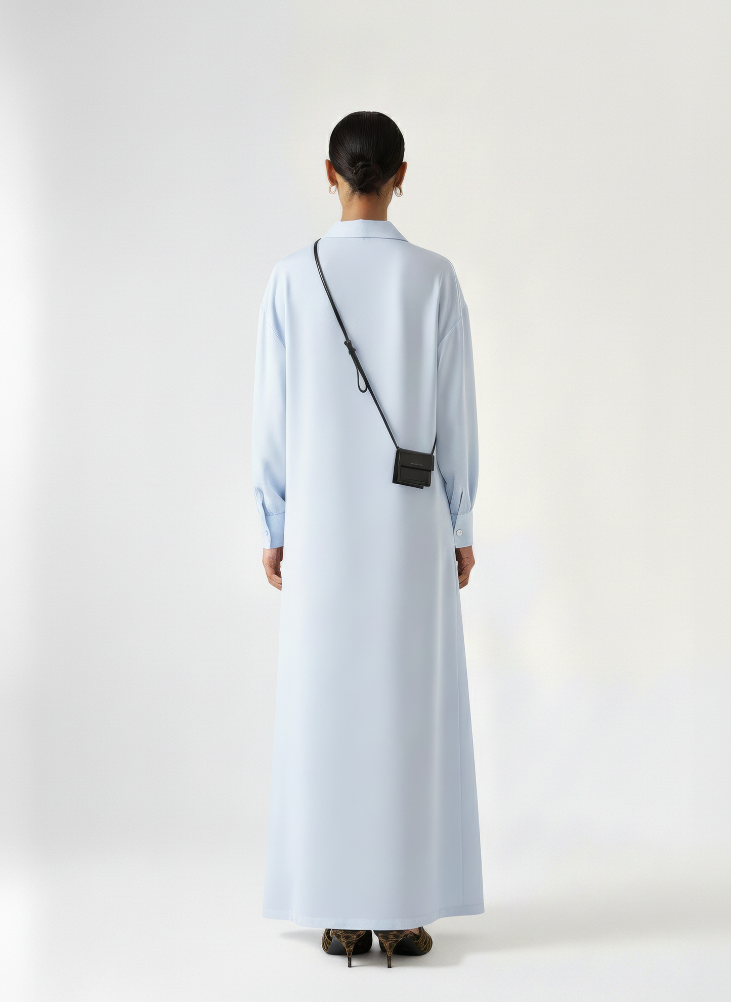 Sharp Collar Maxi Dress