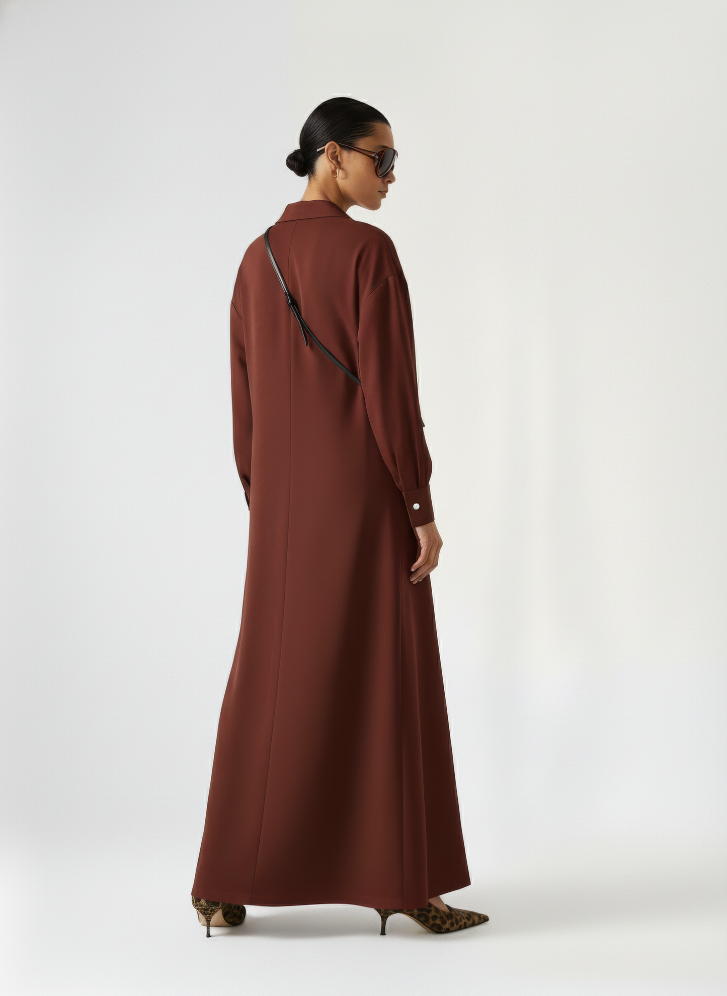 Sharp Collar Maxi Dress