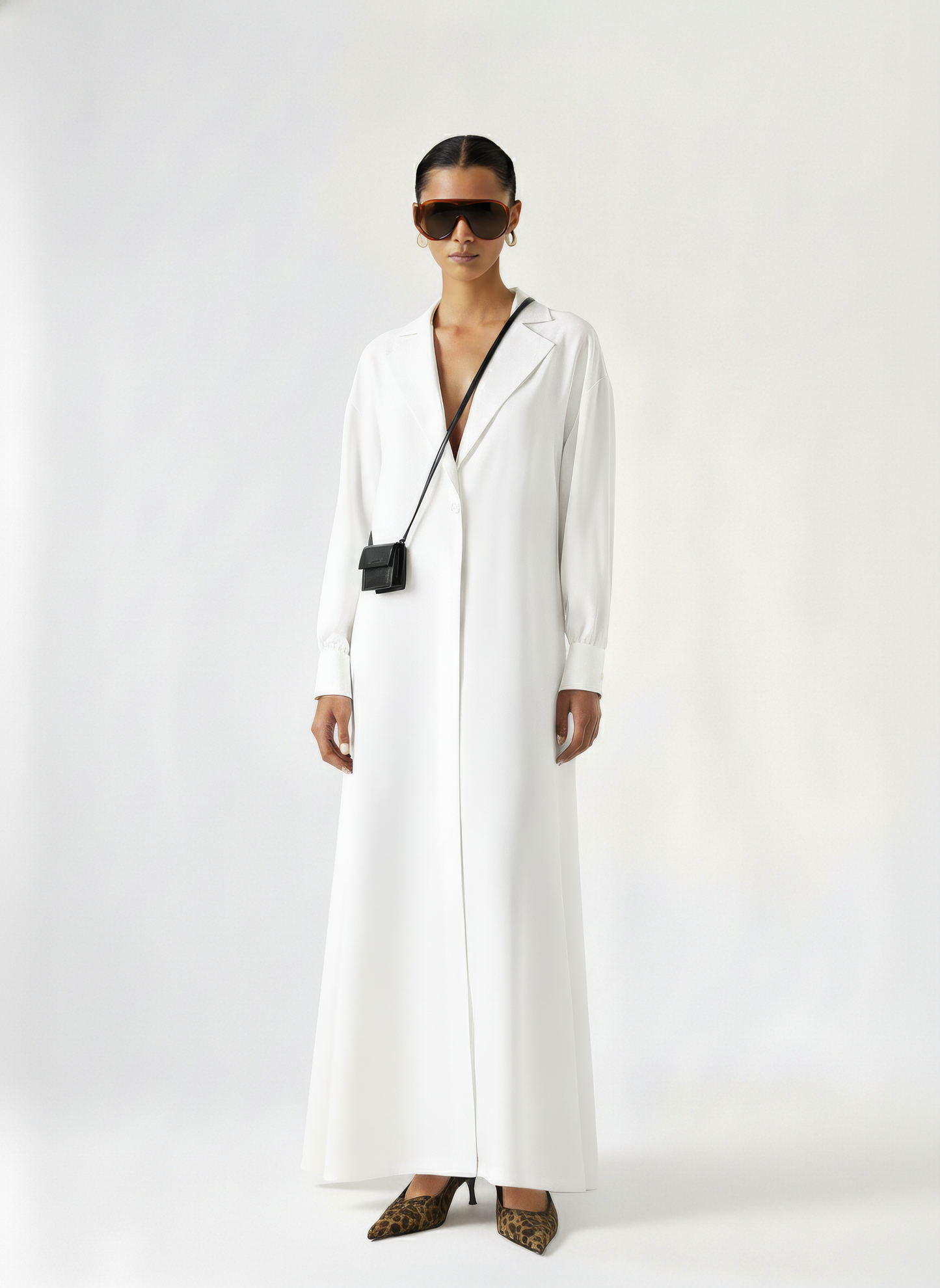 Sharp Collar Maxi Dress