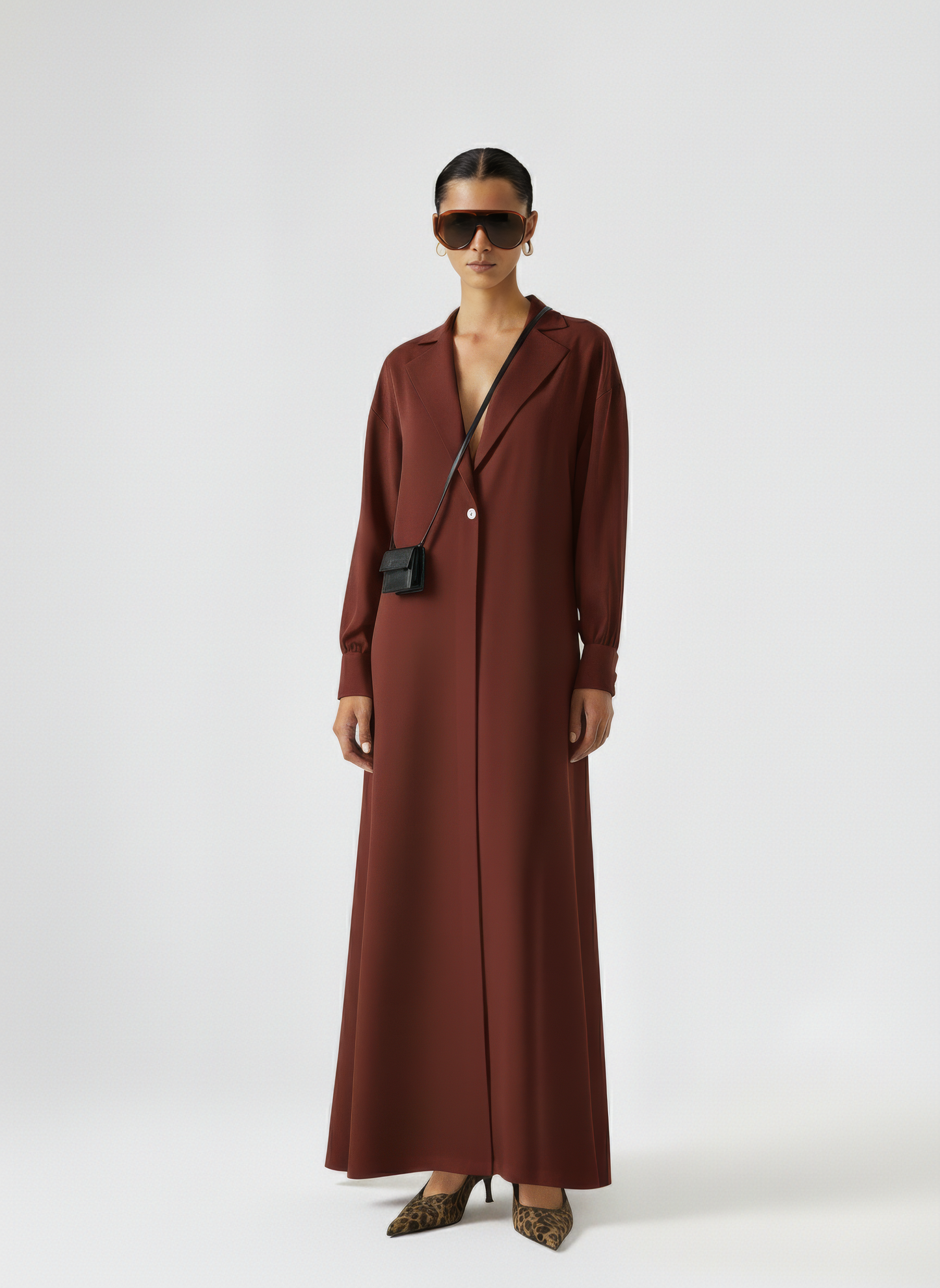 Sharp Collar Maxi Dress