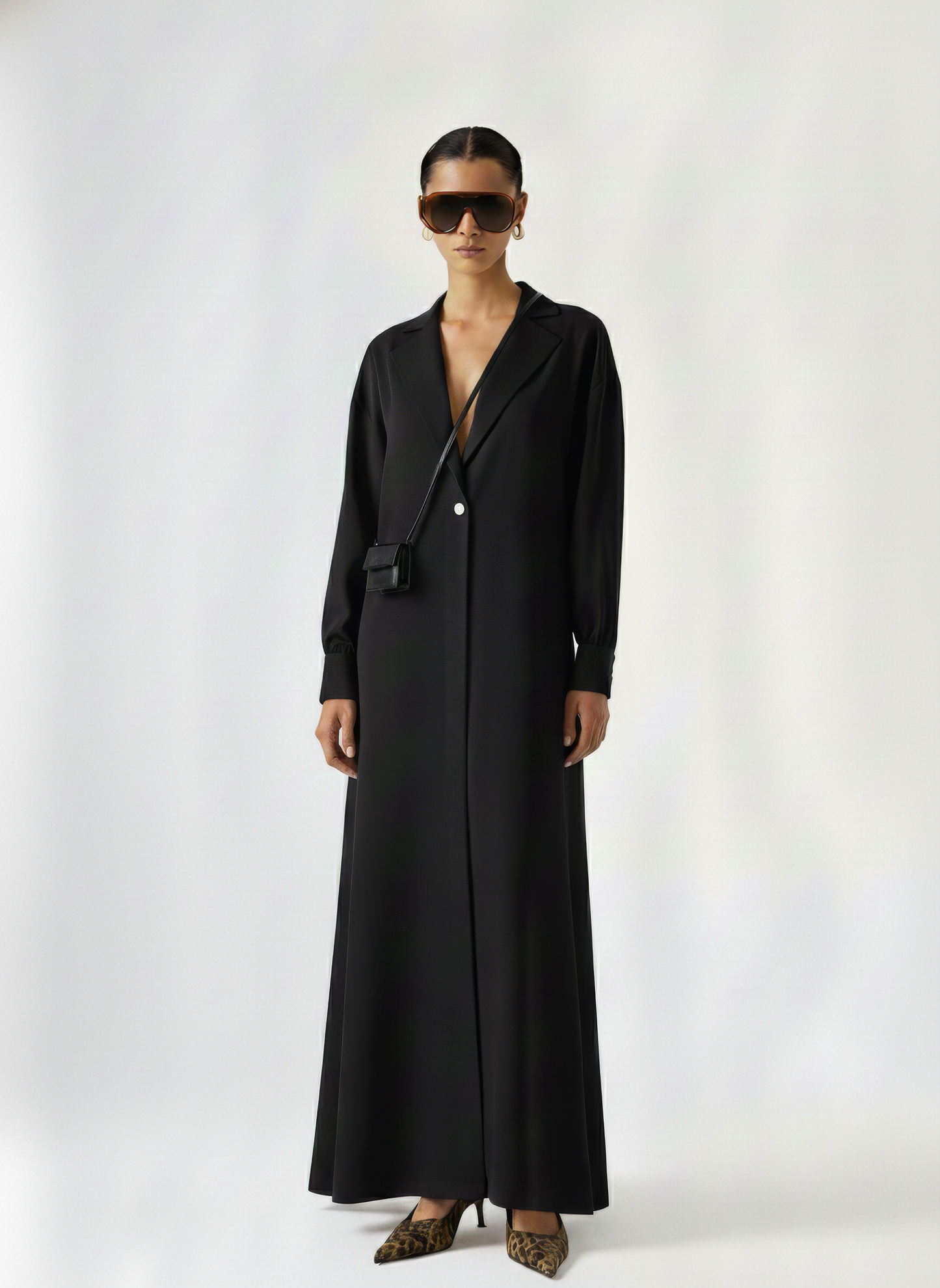 Sharp Collar Maxi Dress