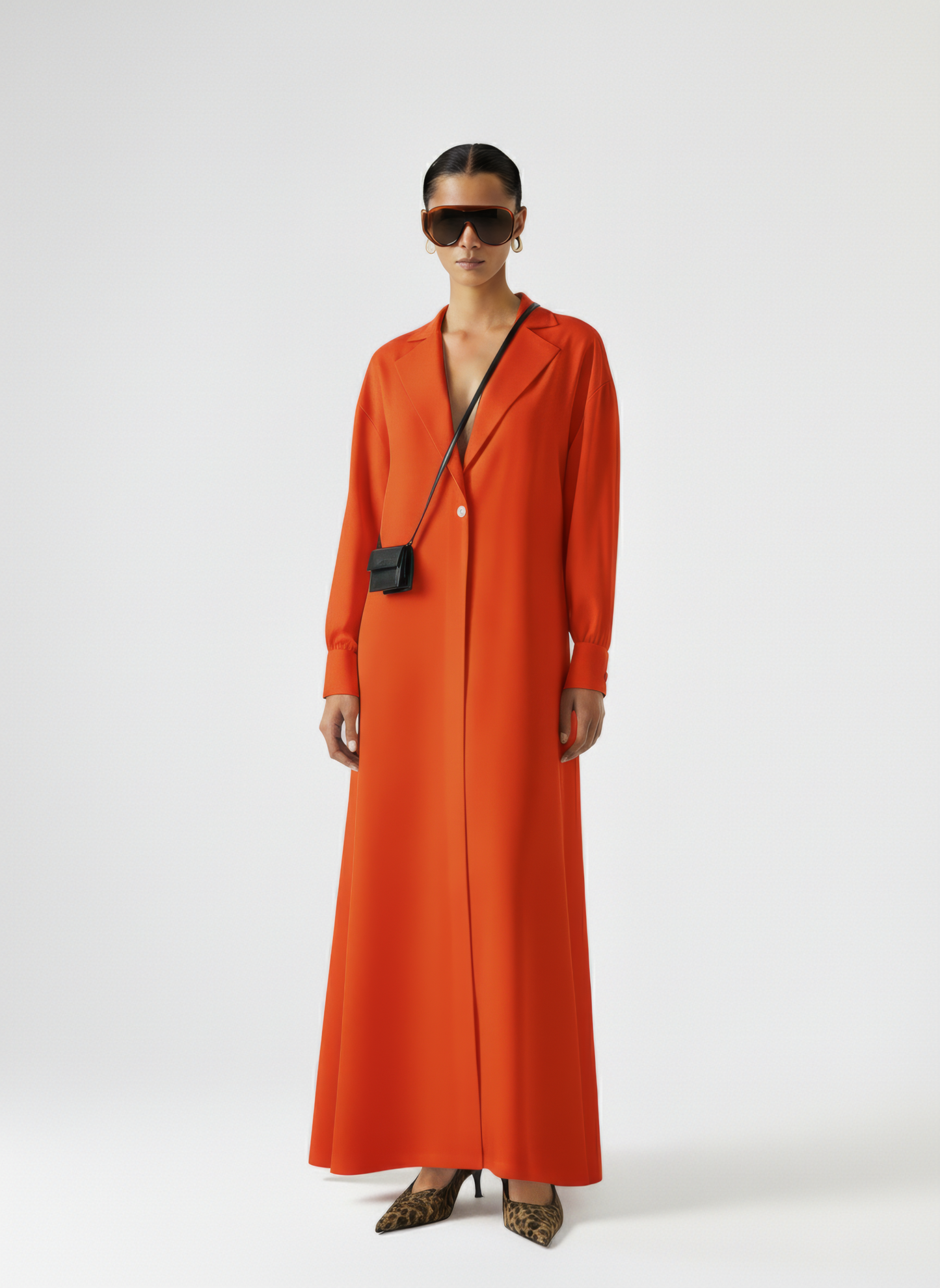 Sharp Collar Maxi Dress