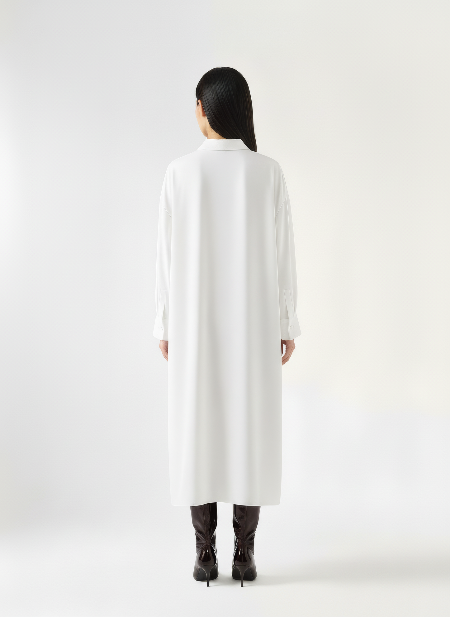 Sharp Collar Midi Dress