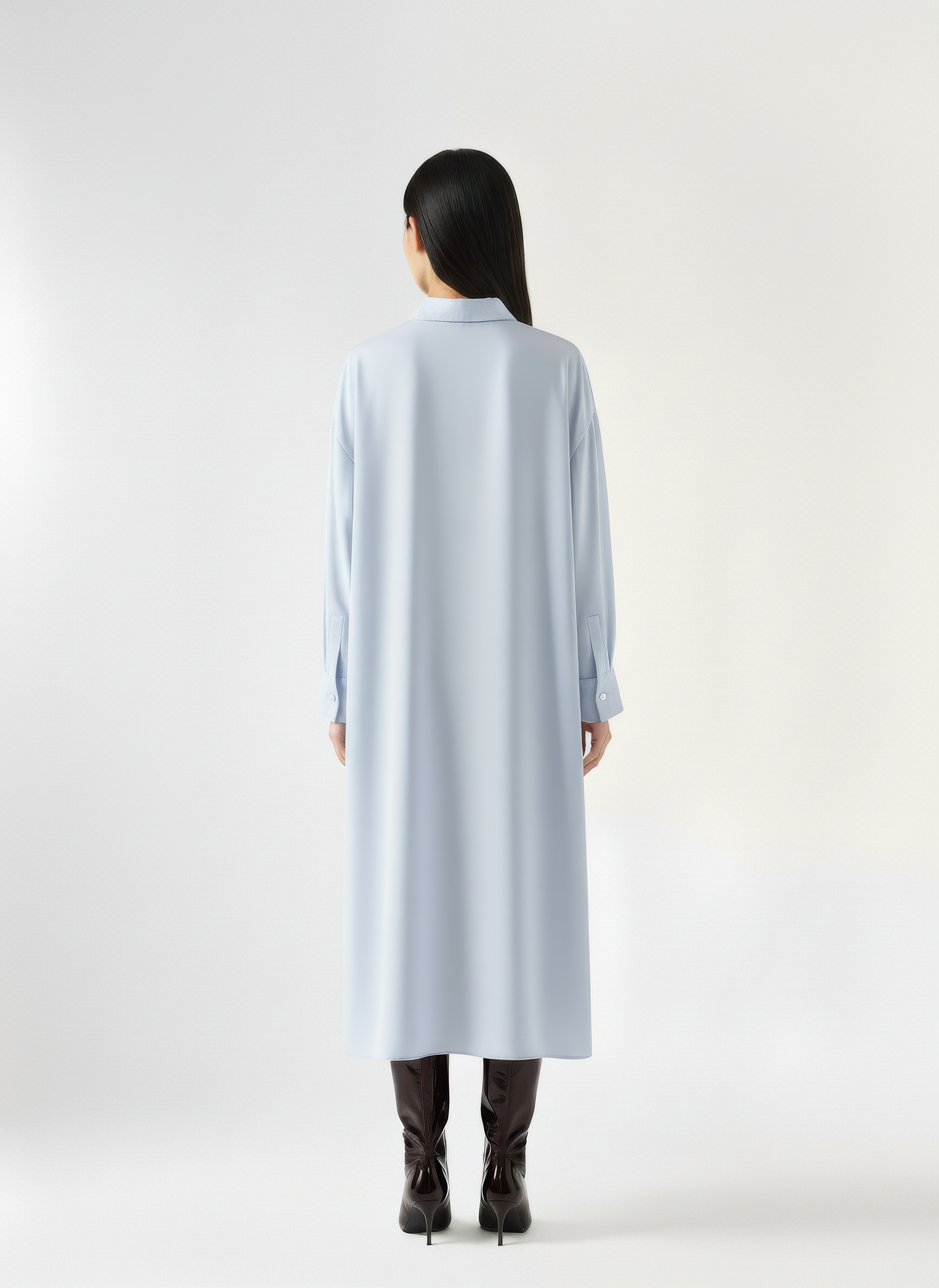 Sharp Collar Midi Dress