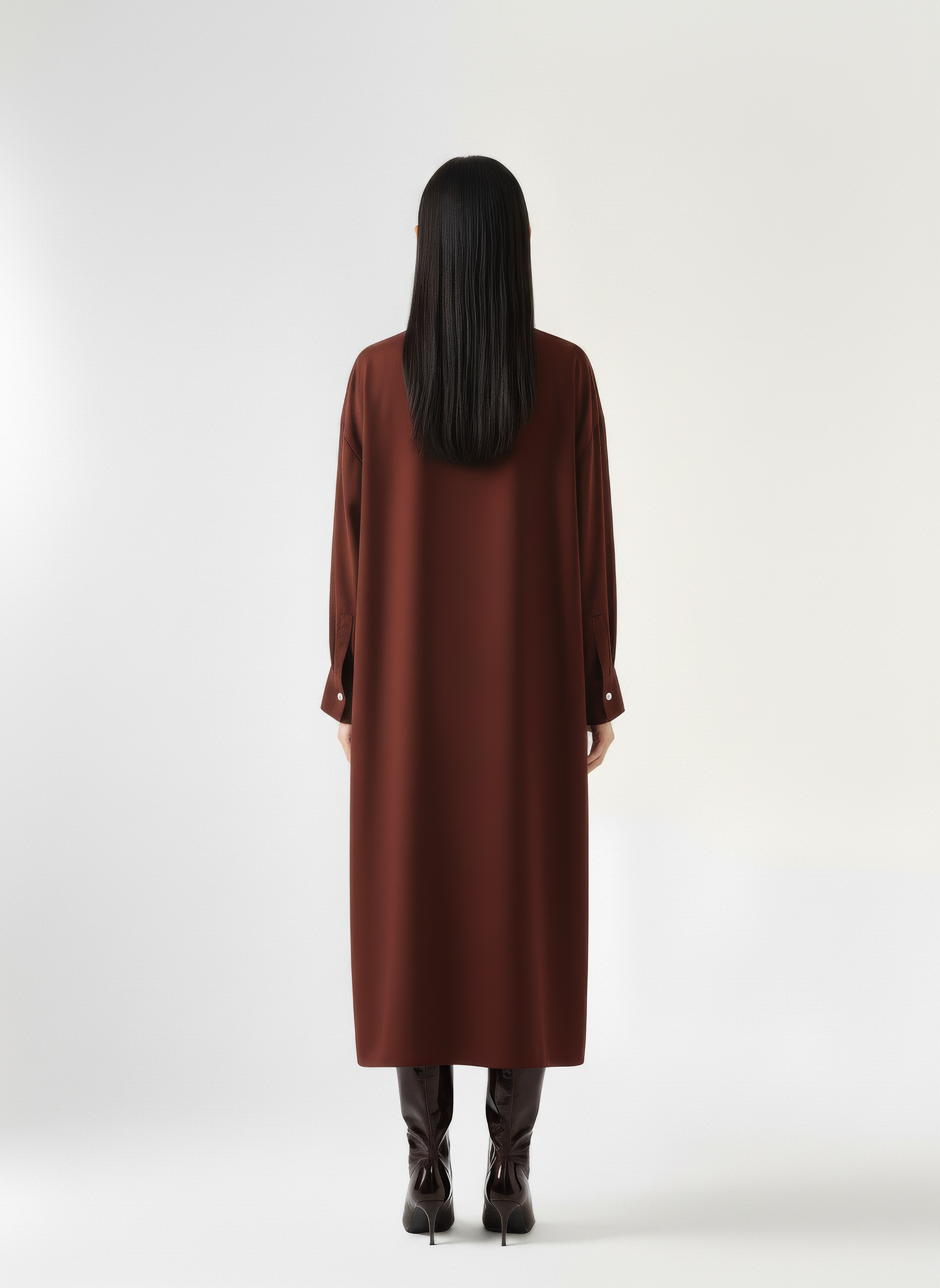 Sharp Collar Midi Dress