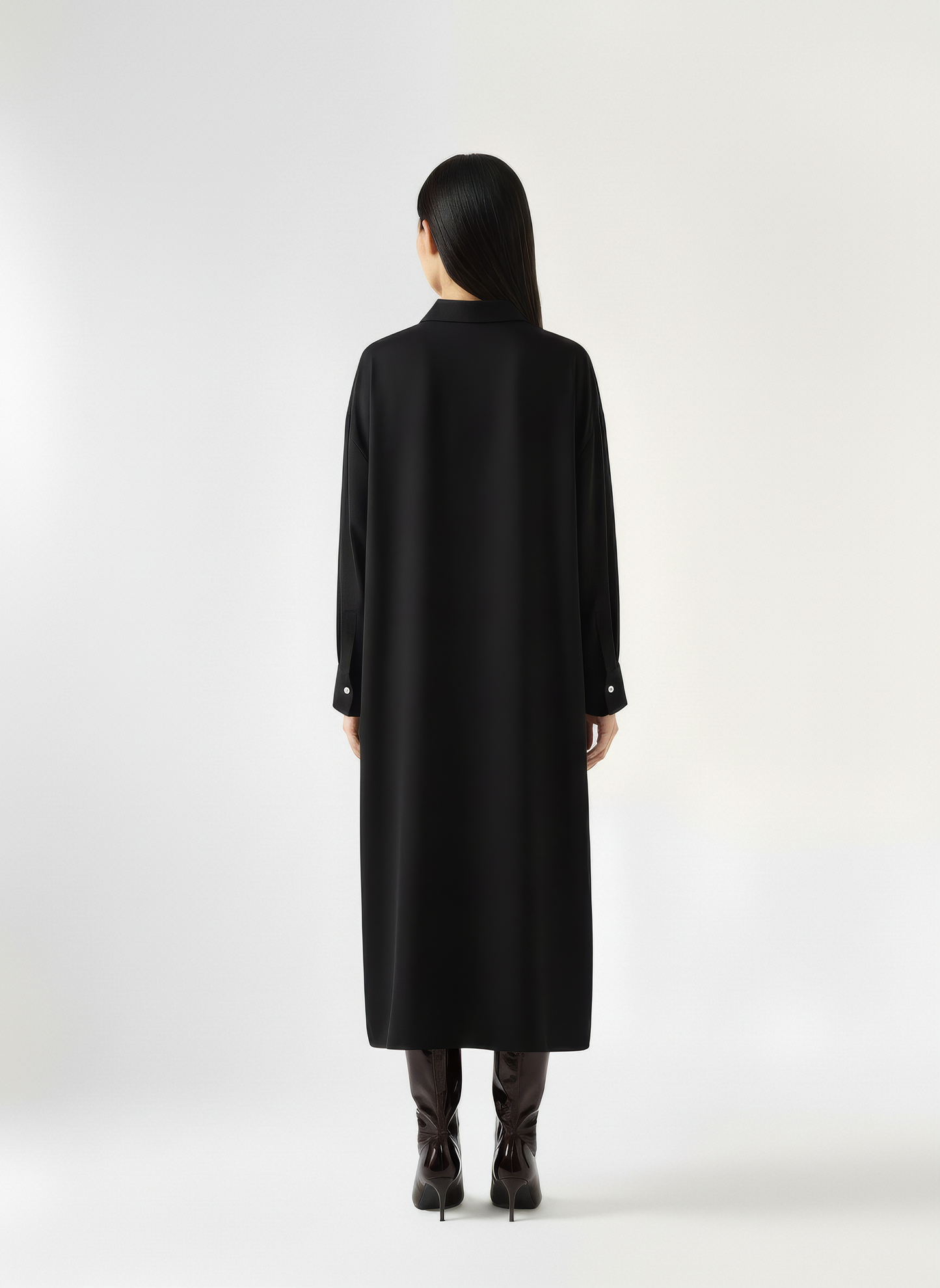 Sharp Collar Midi Dress