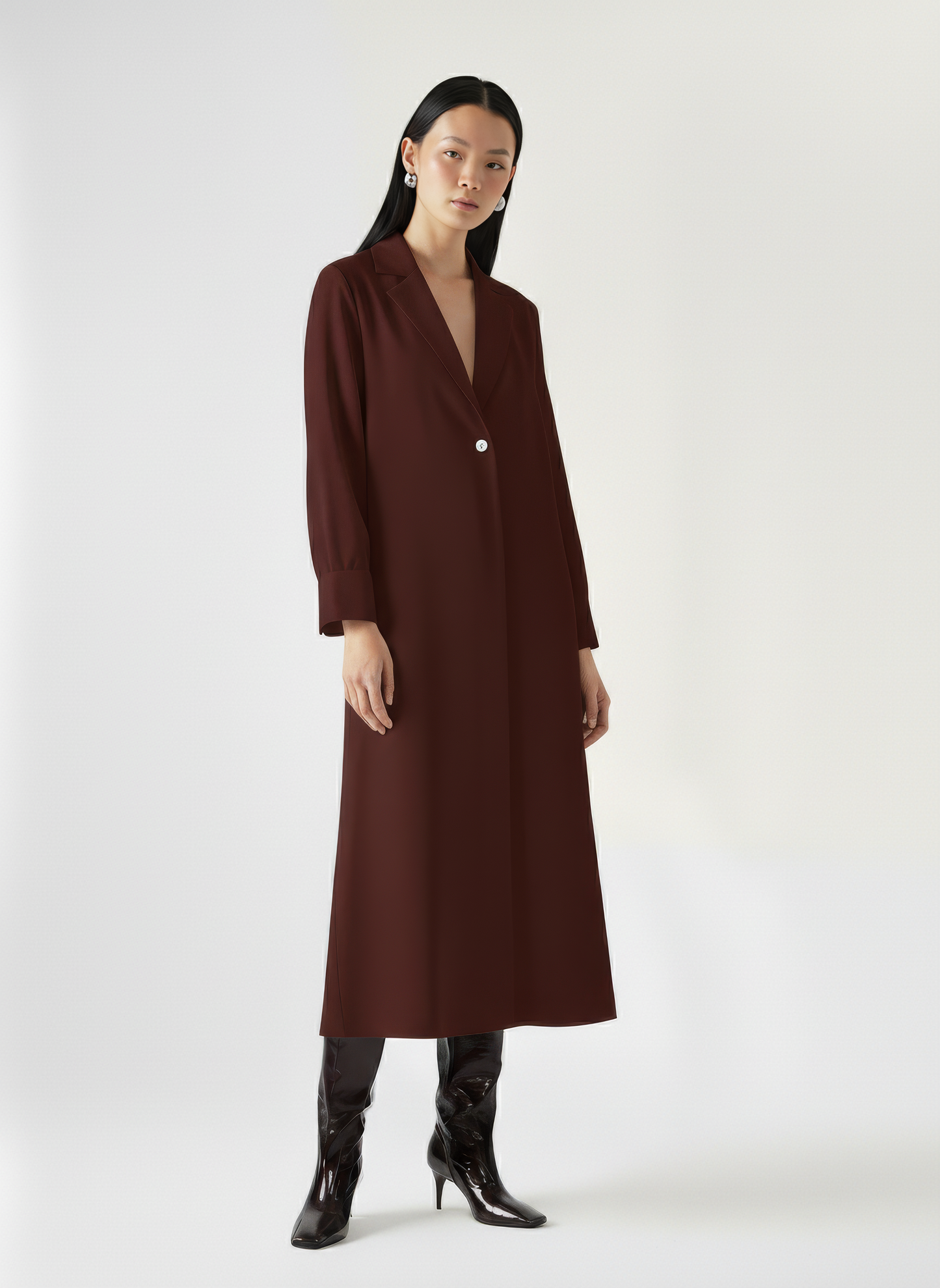 Sharp Collar Midi Dress