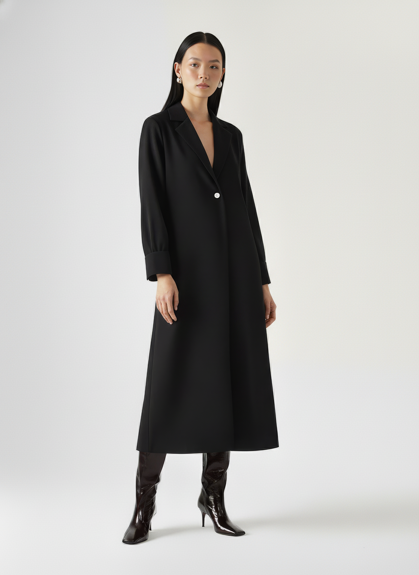 Sharp Collar Midi Dress