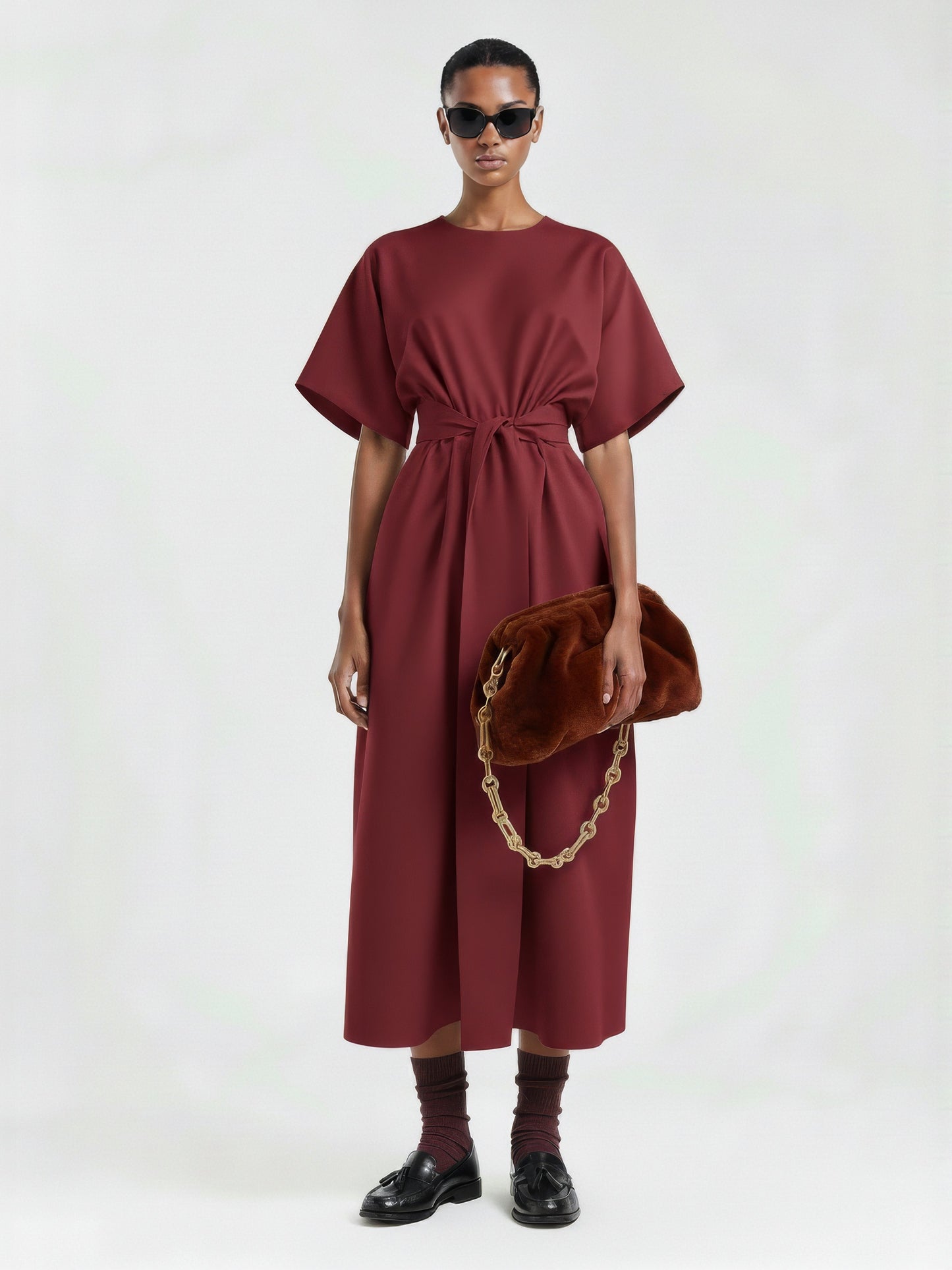 Boxy Belted Kimono Dress