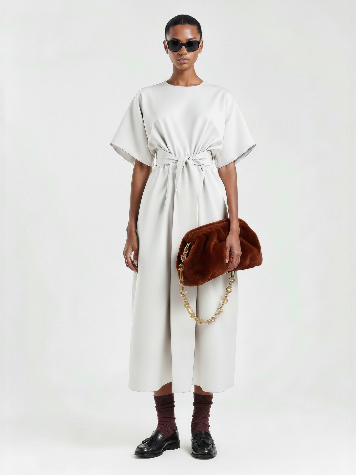 Boxy Belted Kimono Dress