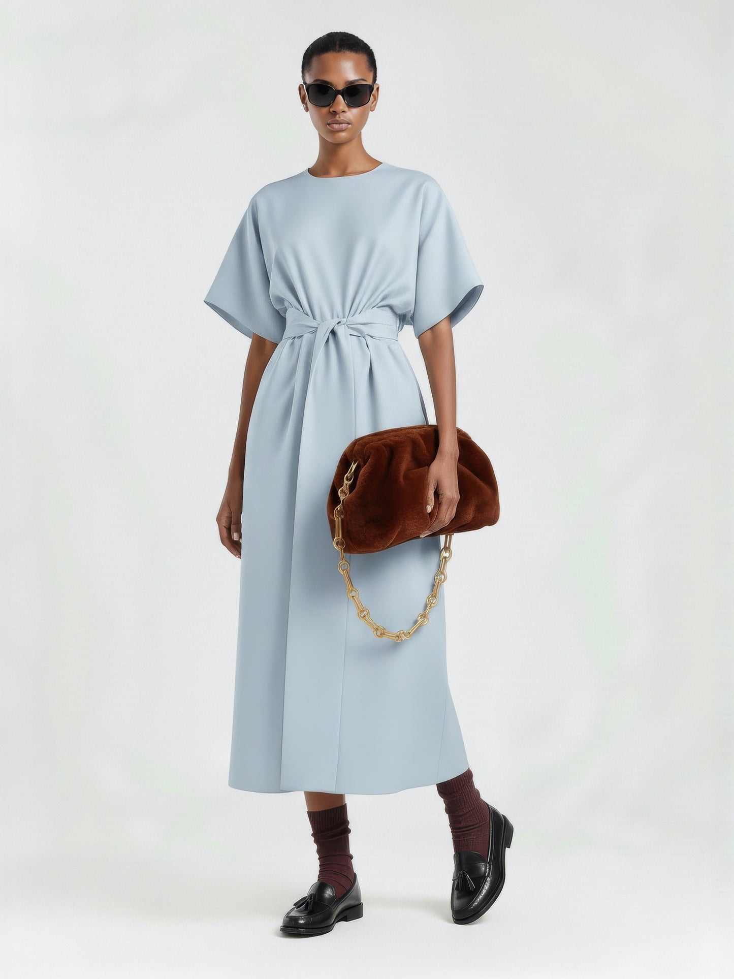 Boxy Belted Kimono Dress