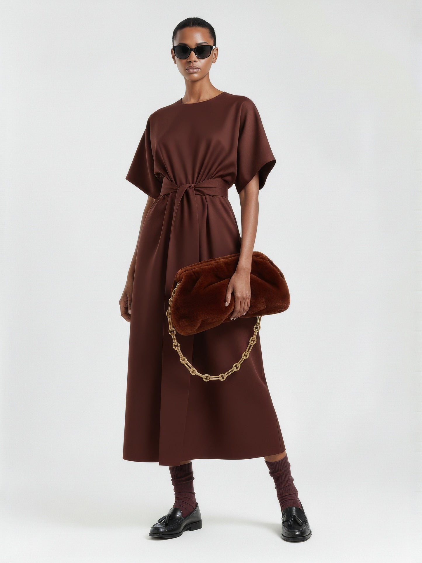Boxy Belted Kimono Dress
