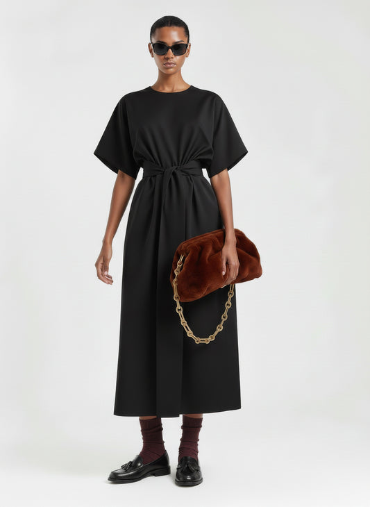 Boxy Belted Kimono Dress