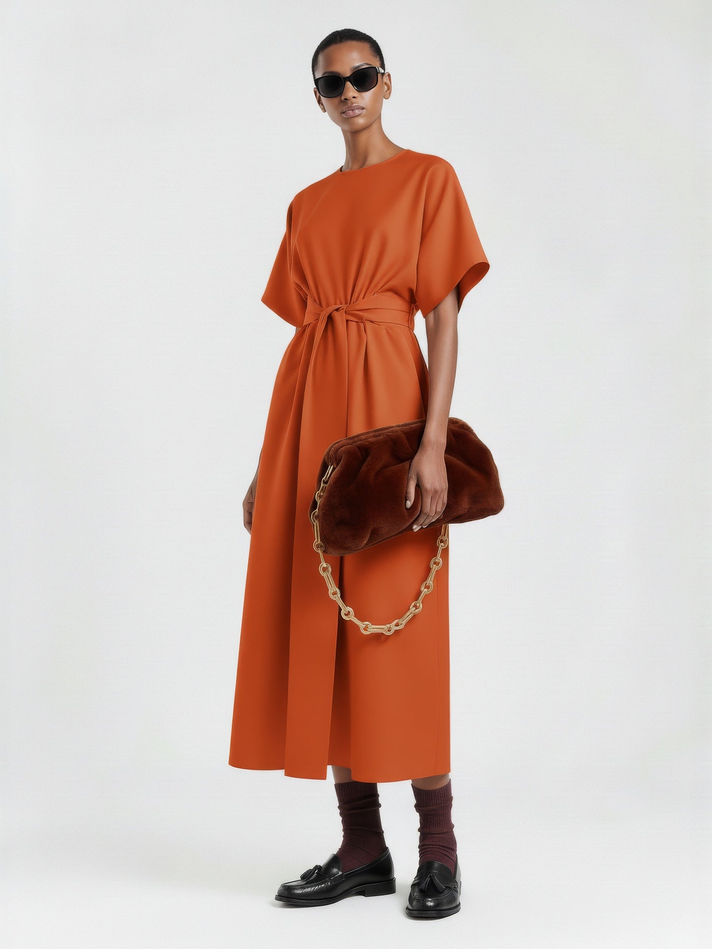 Boxy Belted Kimono Dress