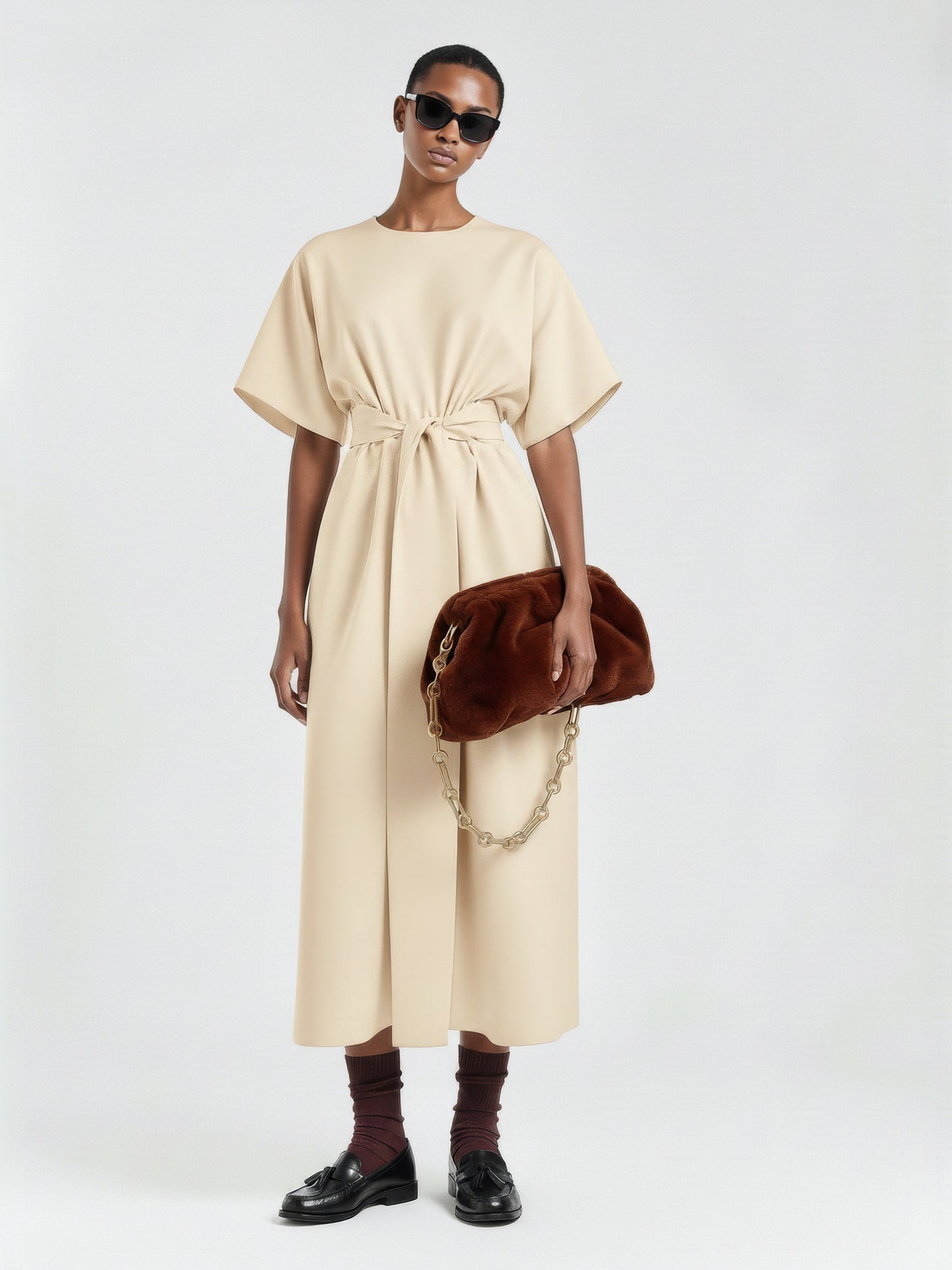 Boxy Belted Kimono Dress
