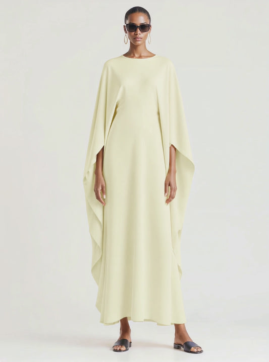 Sculptural Cape Maxi Dress