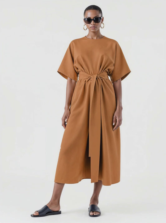 Boxy Belted Kimono Dress